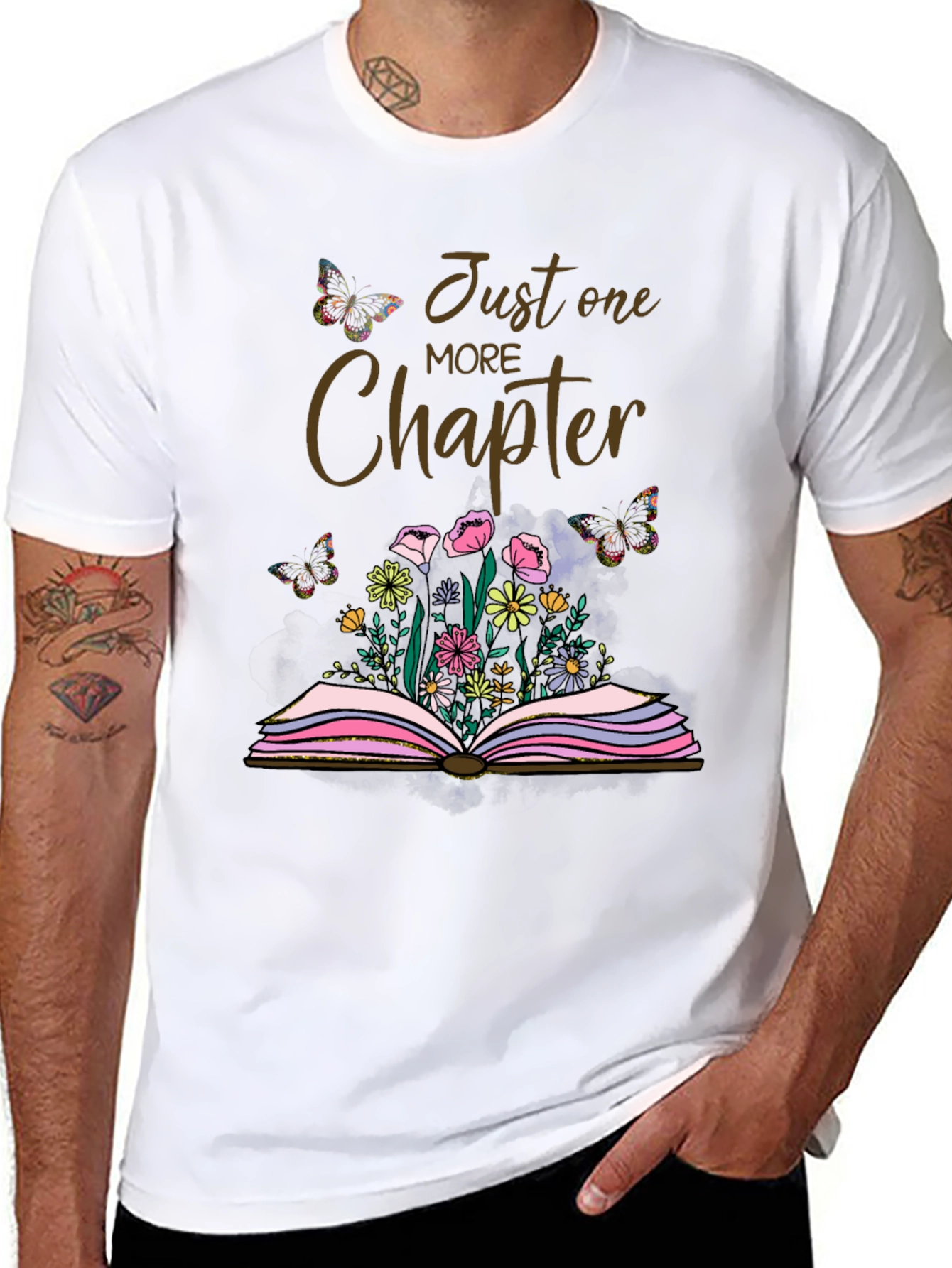 Just One More Chapter T-Shirt Book Lover Butterflies