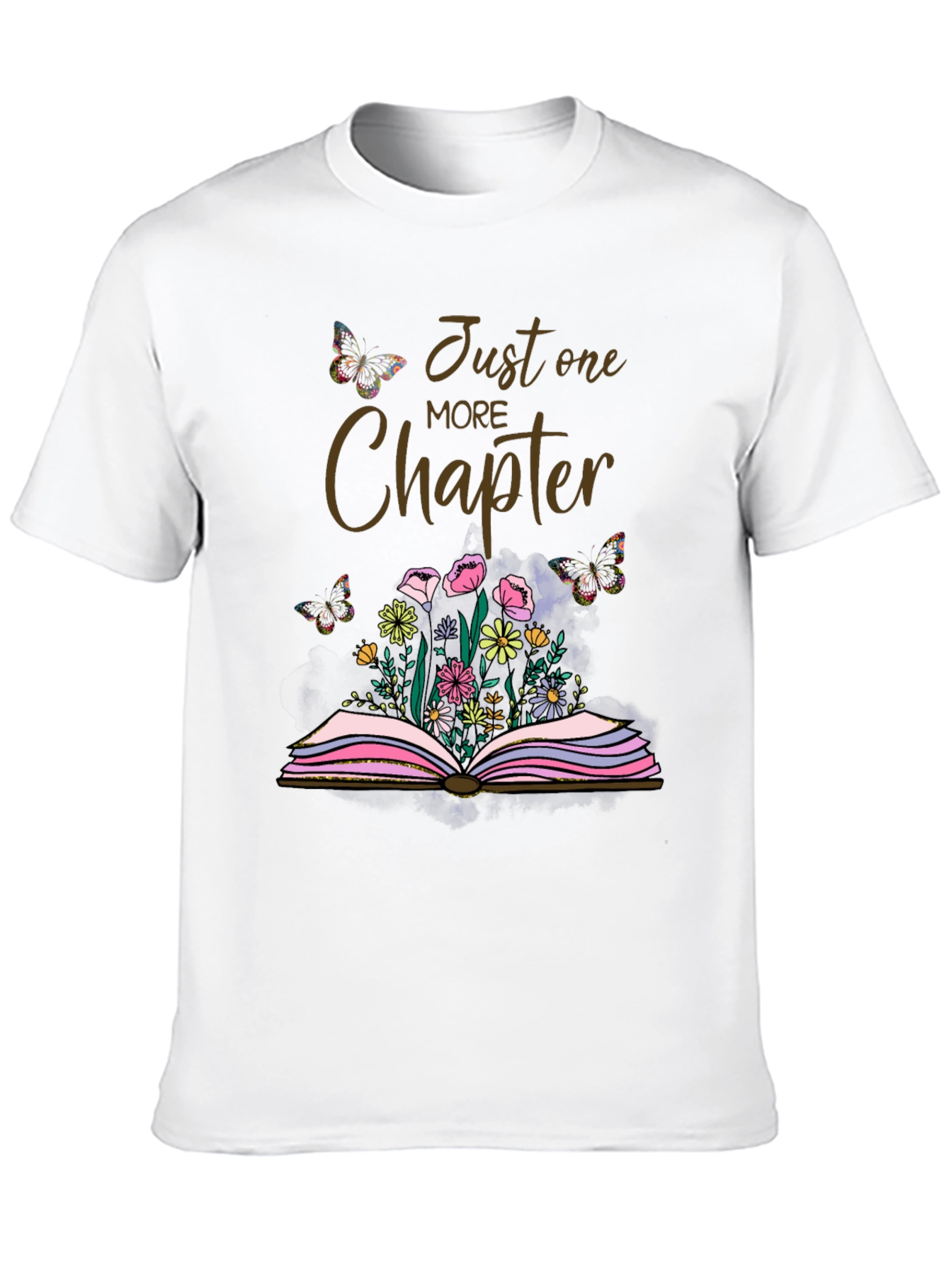 Just One More Chapter T-Shirt Book Lover Butterflies