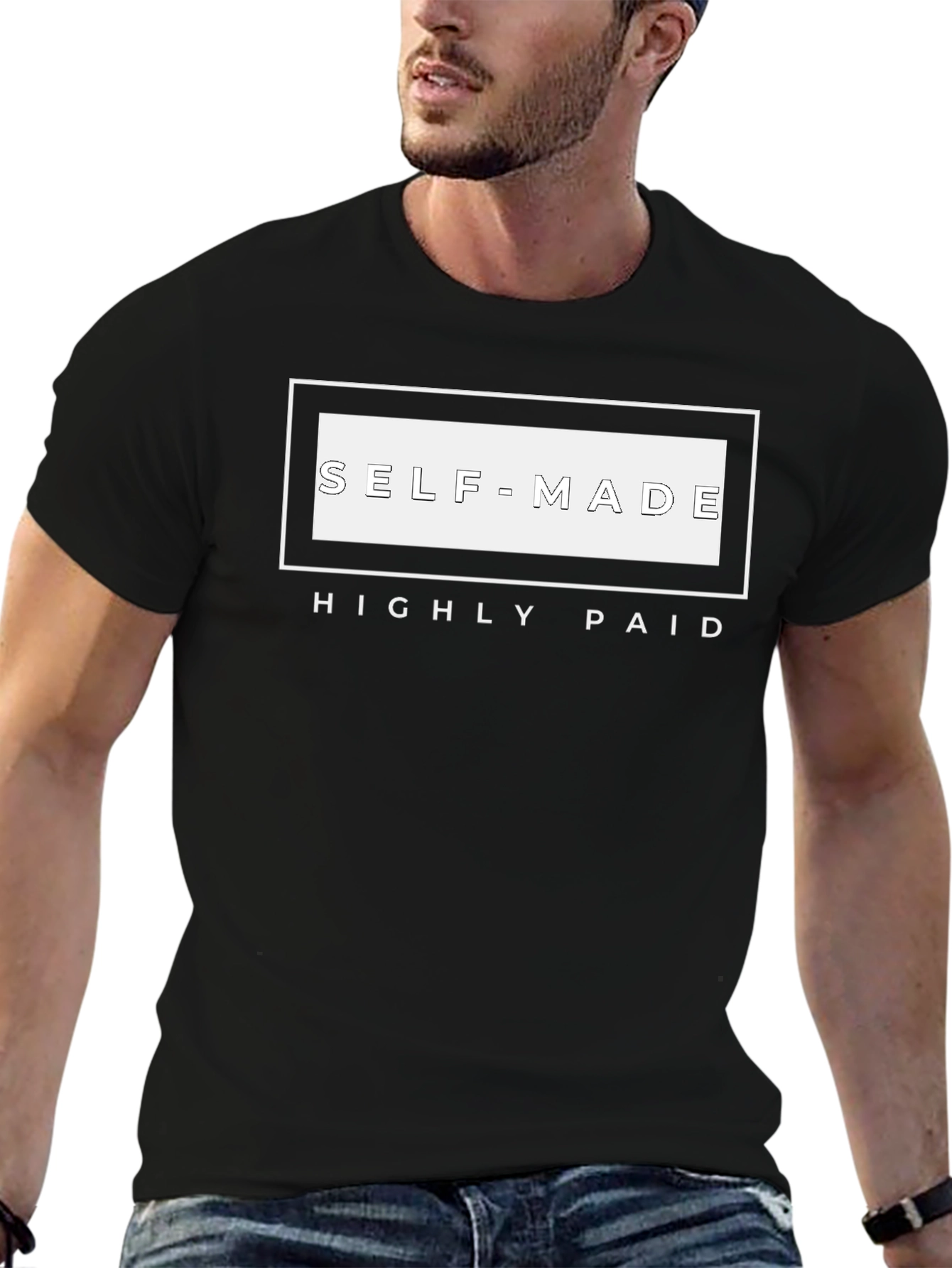 Self-Made Highly Paid Black Graphic Tee