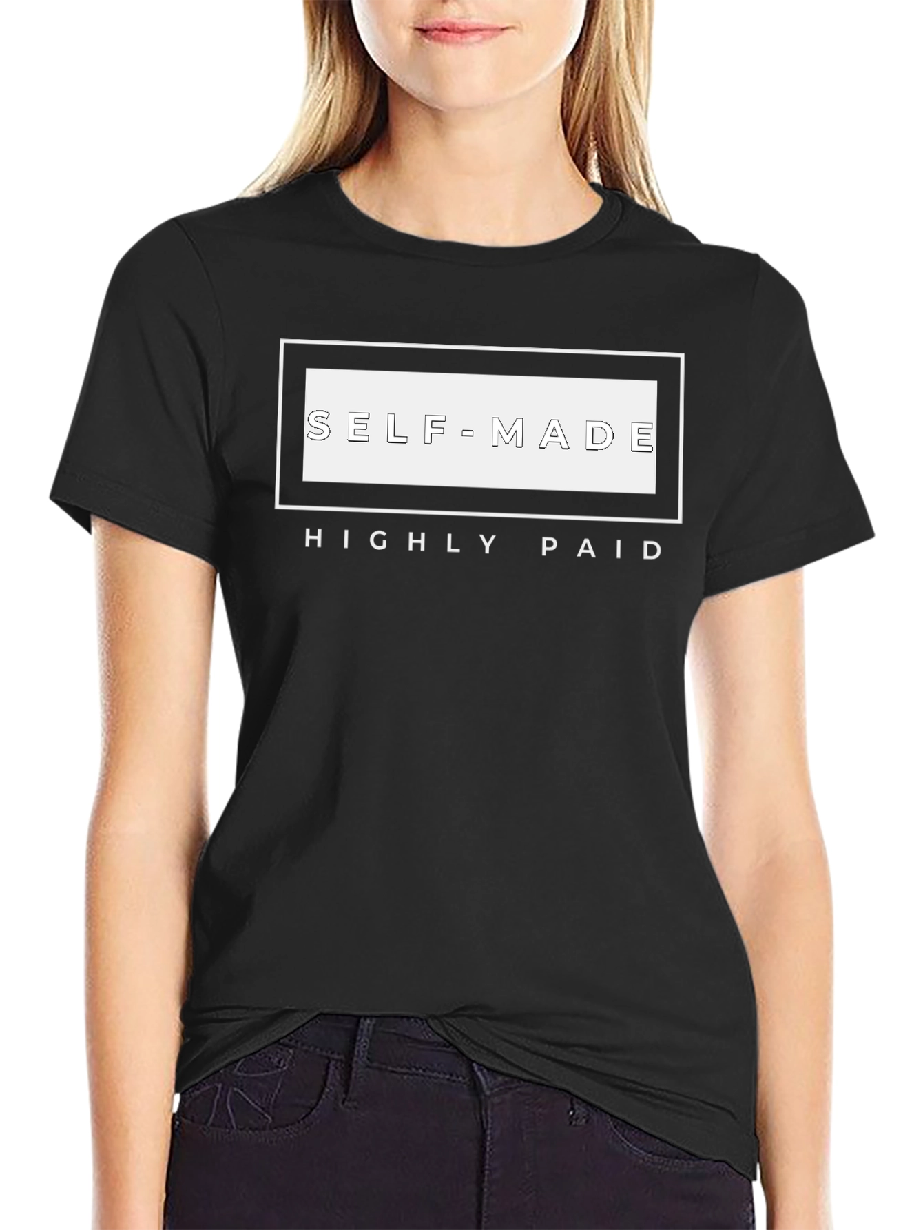Self-Made Highly Paid Black Graphic Tee