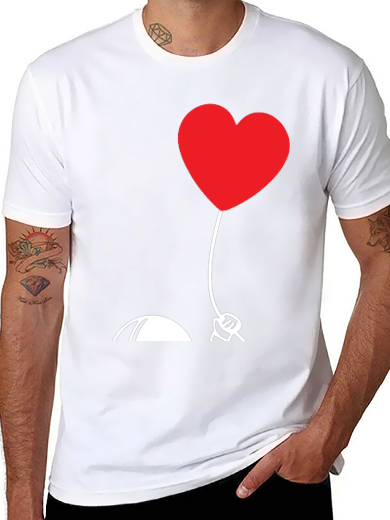 Heart Balloon Graphic Tee - Love Design