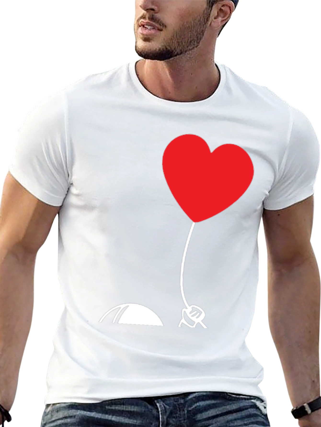 Heart Balloon Graphic Tee - Love Design