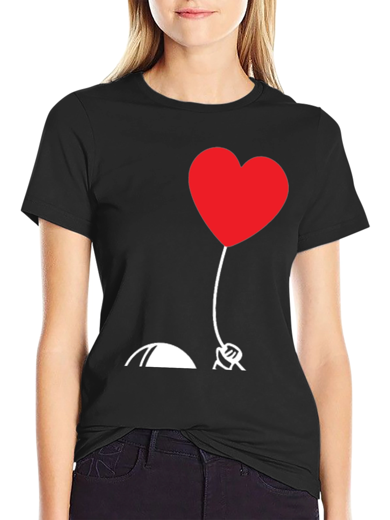 Heart Balloon Graphic Tee - Love Design