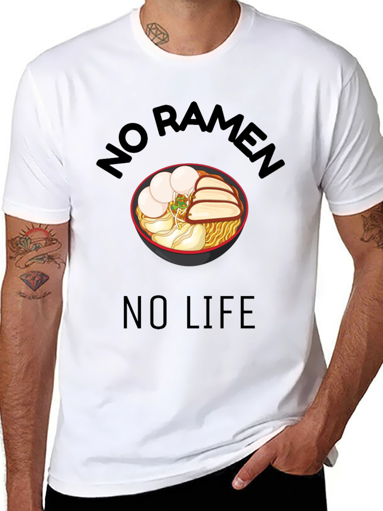 No Ramen No Life Black T-Shirt - Foodie Tee