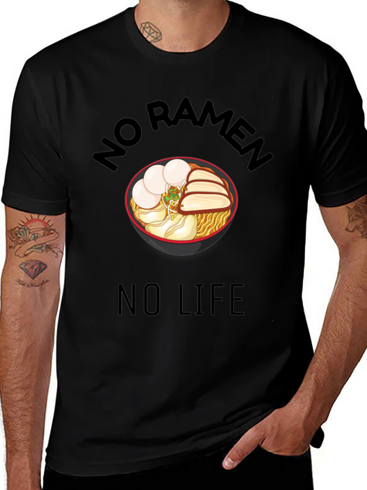 No Ramen No Life Black T-Shirt - Foodie Tee