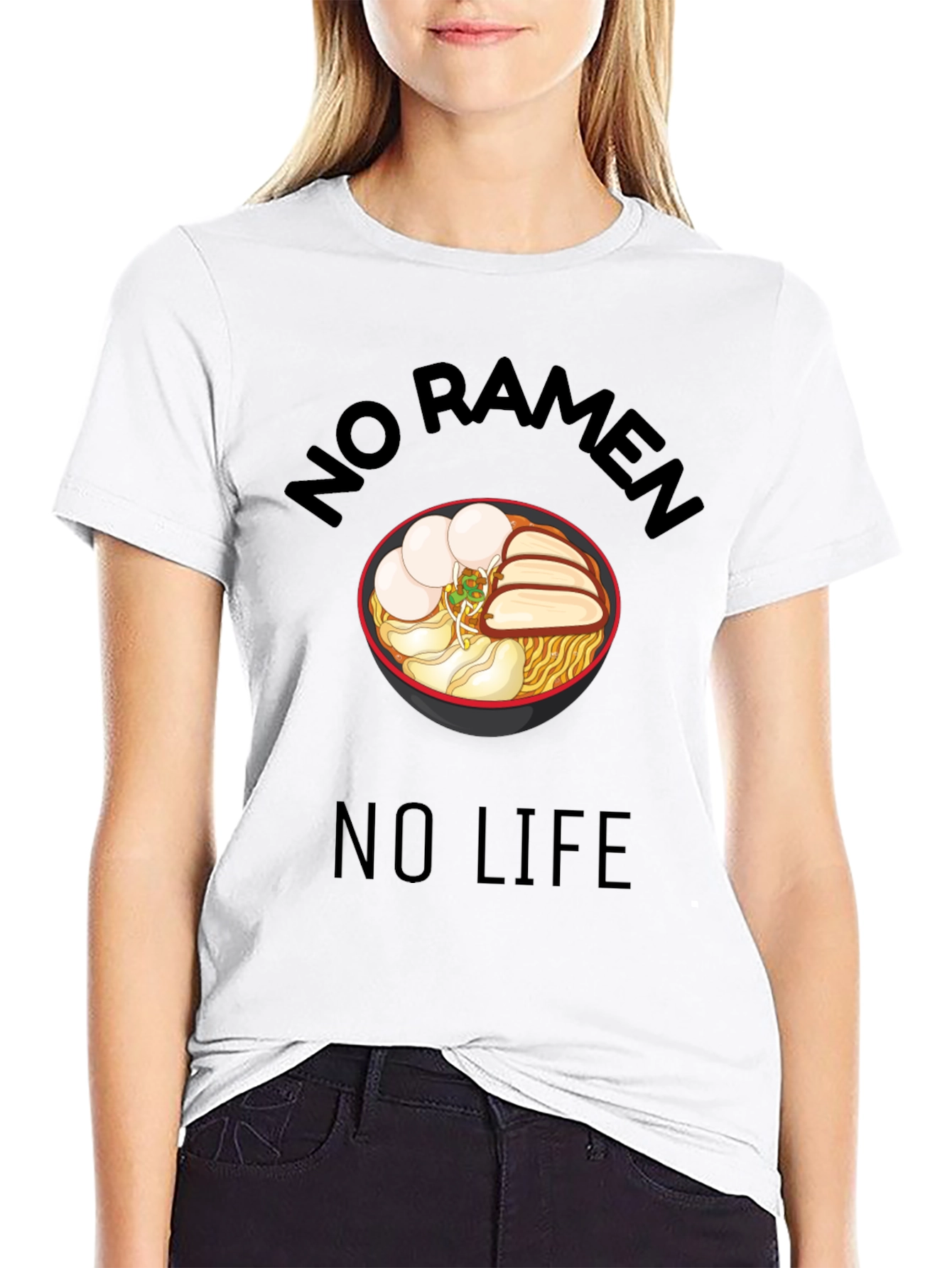 No Ramen No Life Black T-Shirt - Foodie Tee