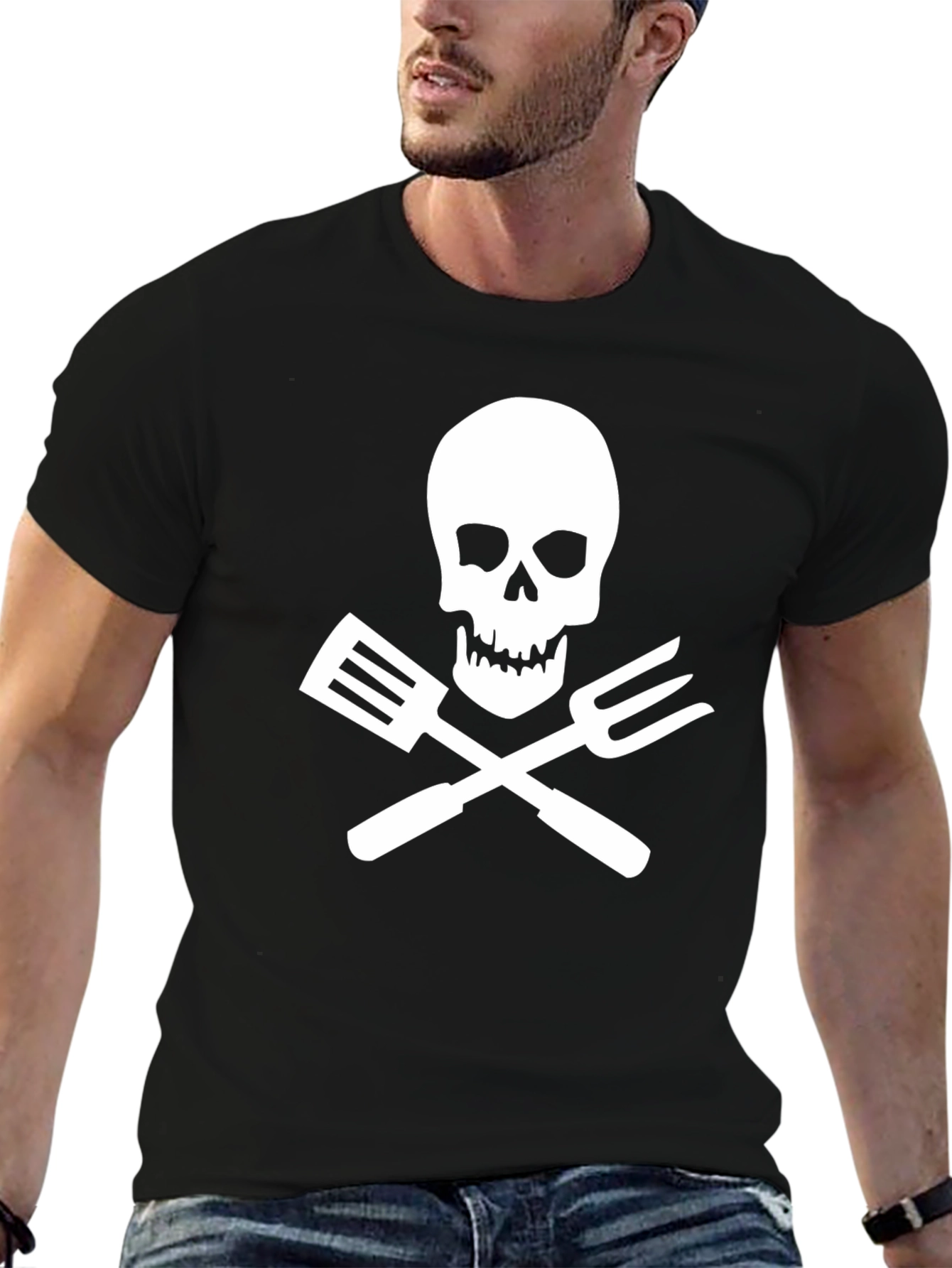 BBQ Skull & Spatula T-Shirt - Grill Master Tee