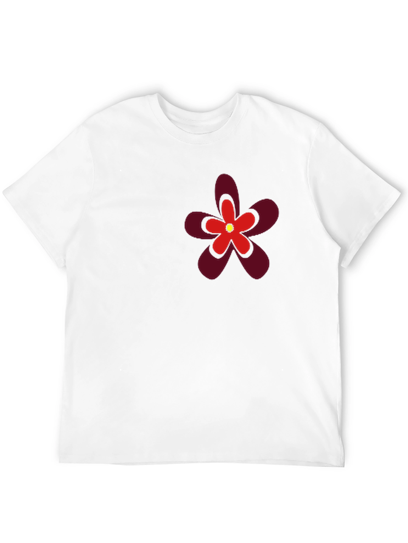 Bold Flower Graphic Tee - Black Cotton T-Shirt