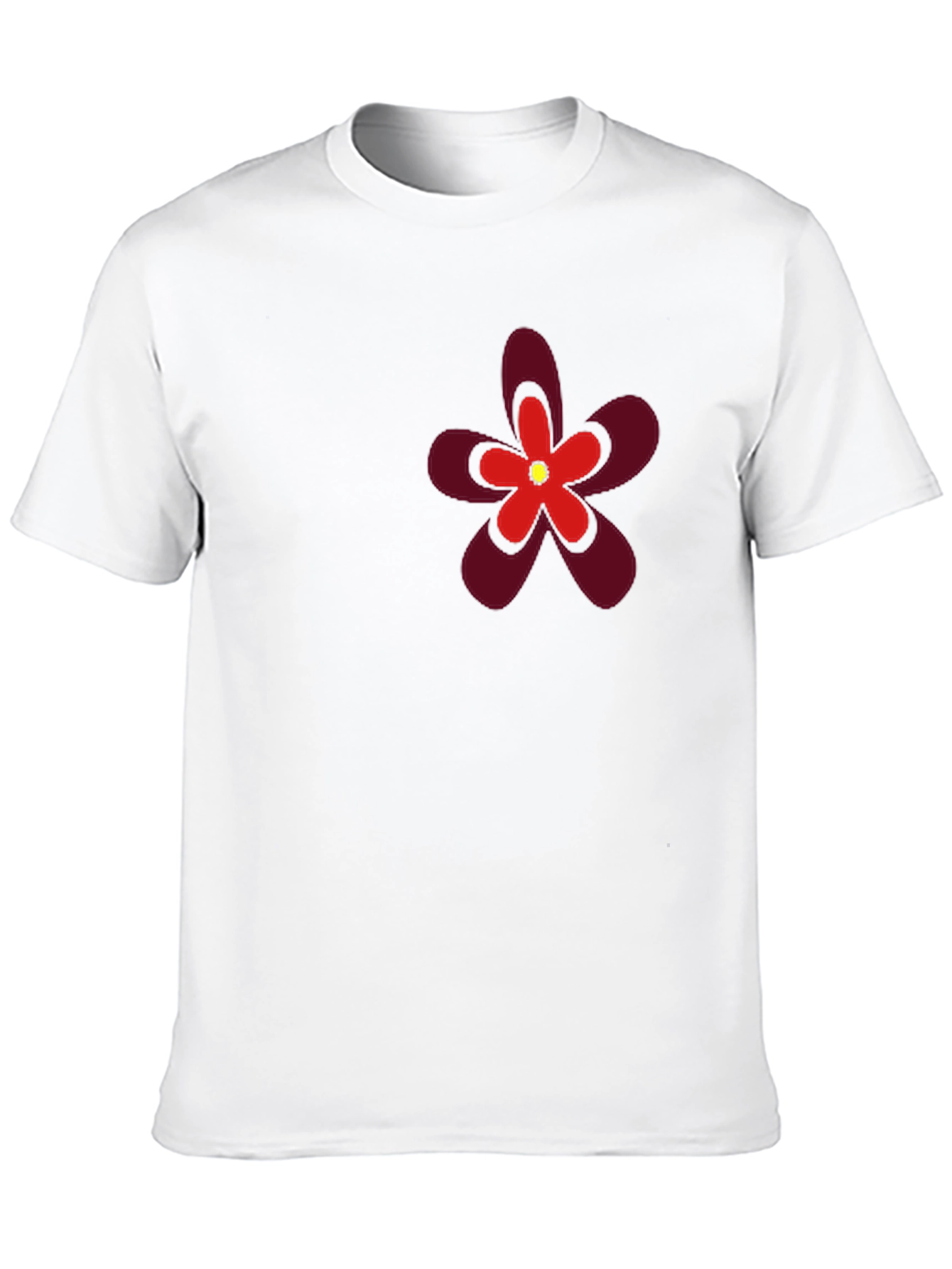 Bold Flower Graphic Tee - Black Cotton T-Shirt