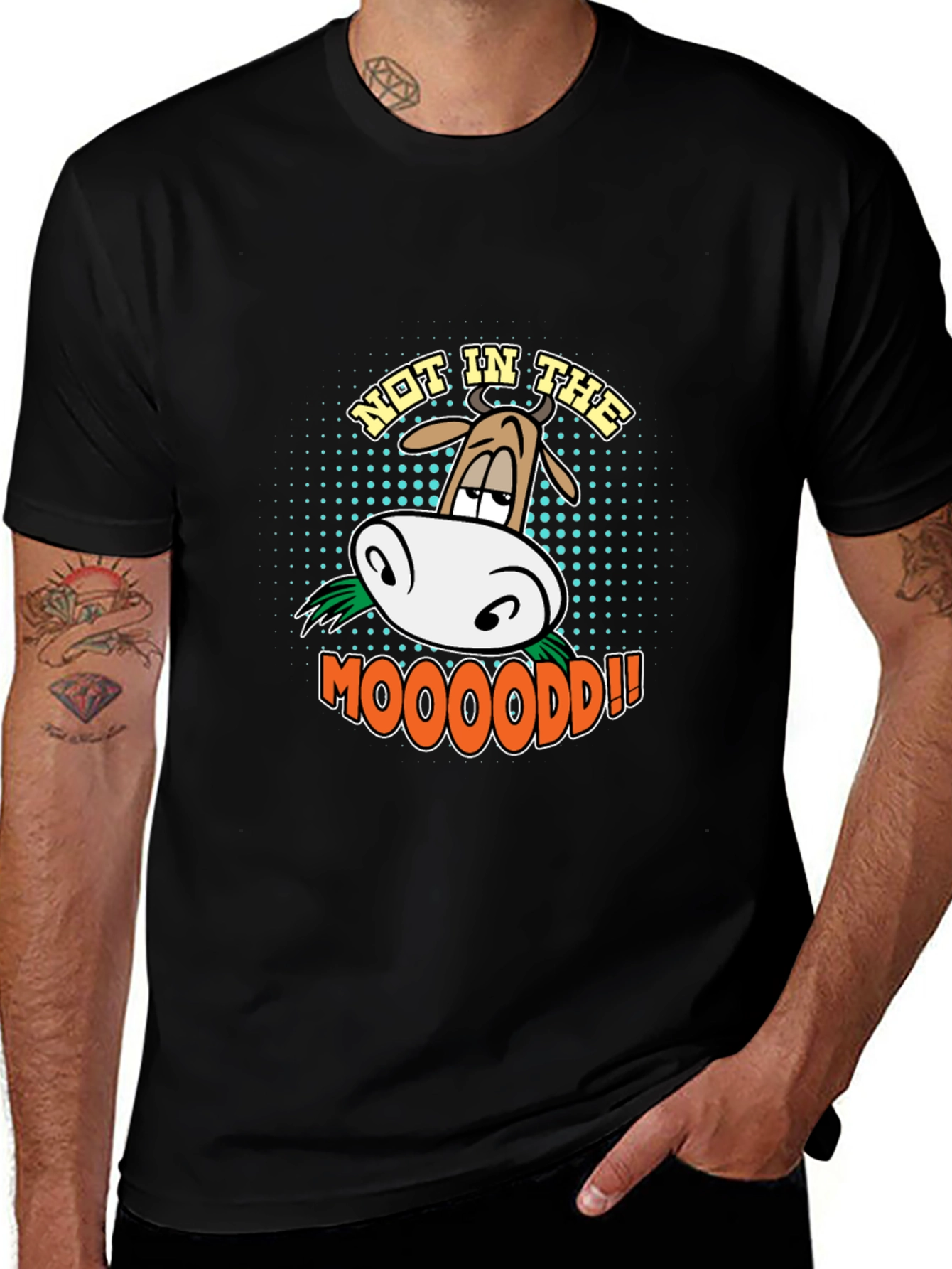 Not in the Mooood Funny Cow Graphic T-Shirt