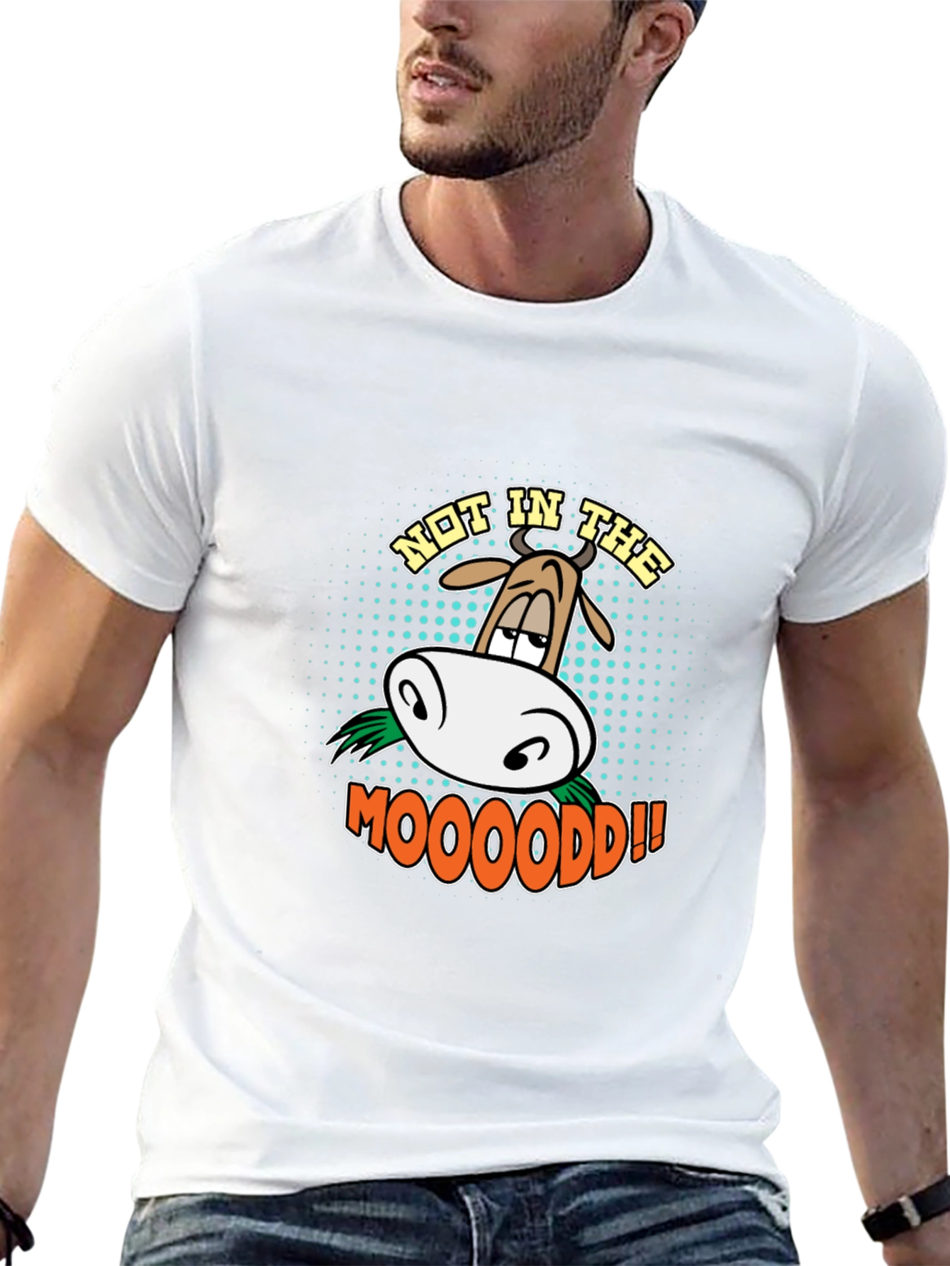 Not in the Mooood Funny Cow Graphic T-Shirt