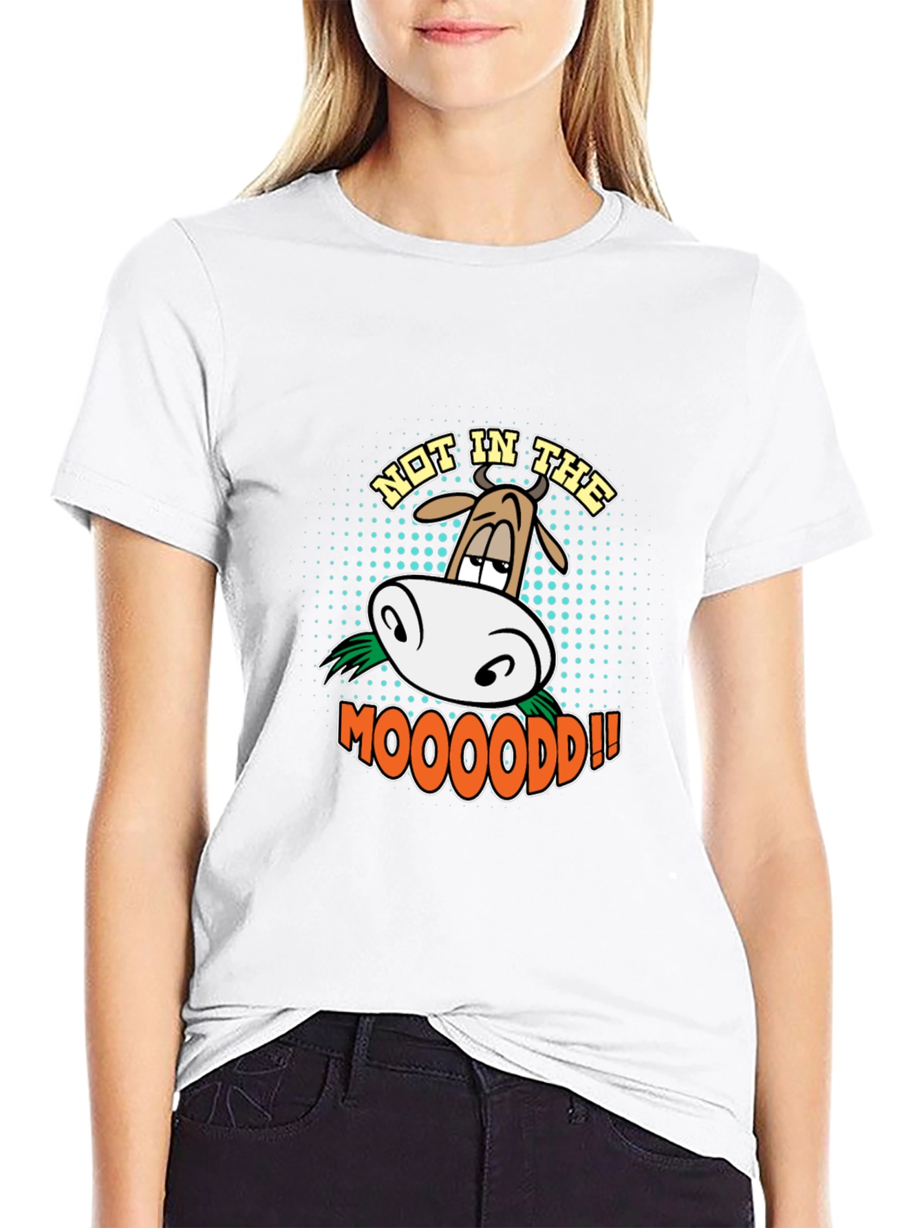 Not in the Mooood Funny Cow Graphic T-Shirt