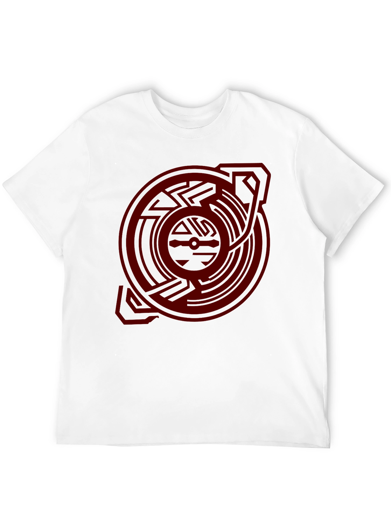 Geometric Graphic Print T-Shirt - Bold Red Design