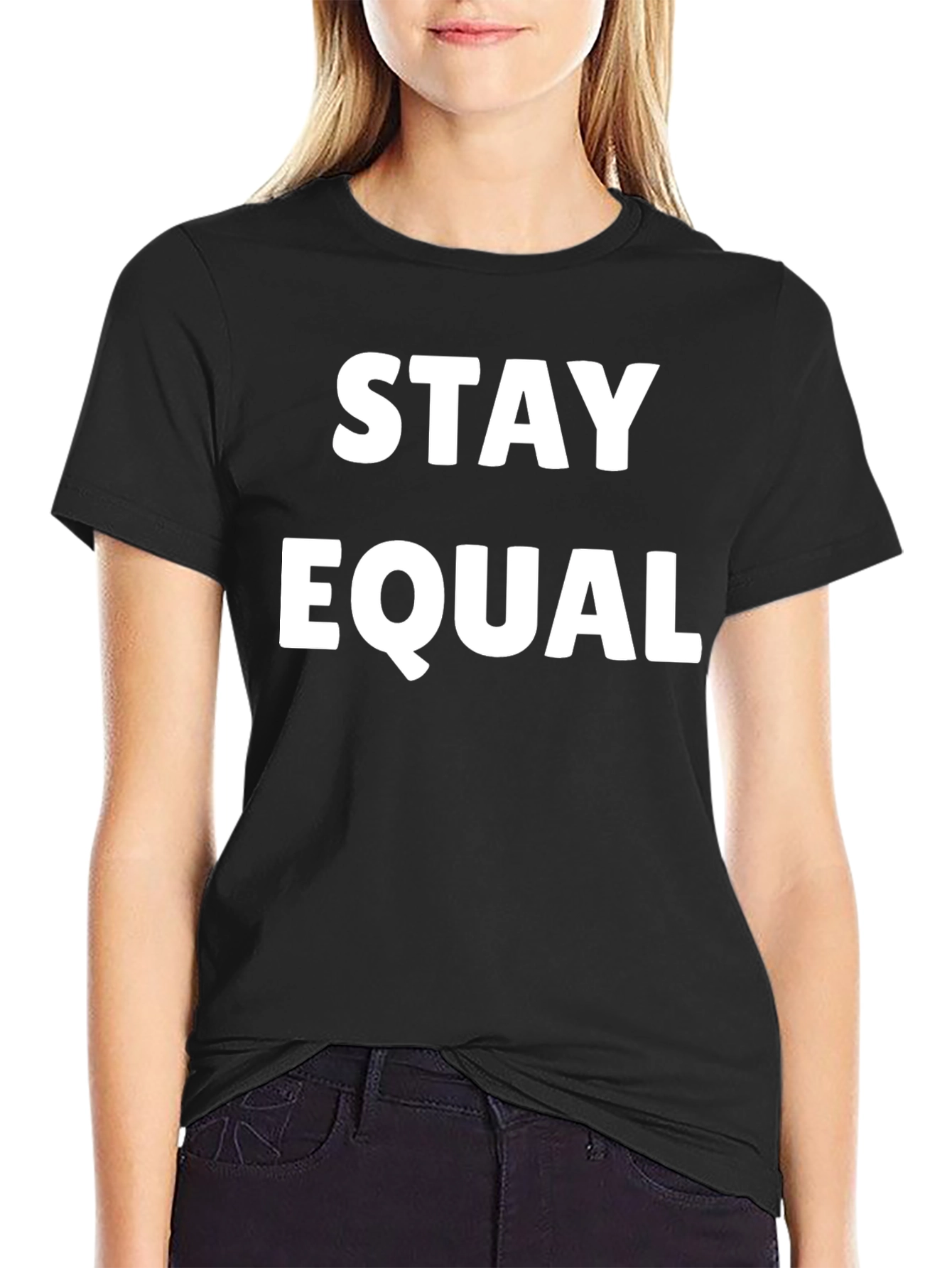 Stay Equal Black Graphic T-Shirt