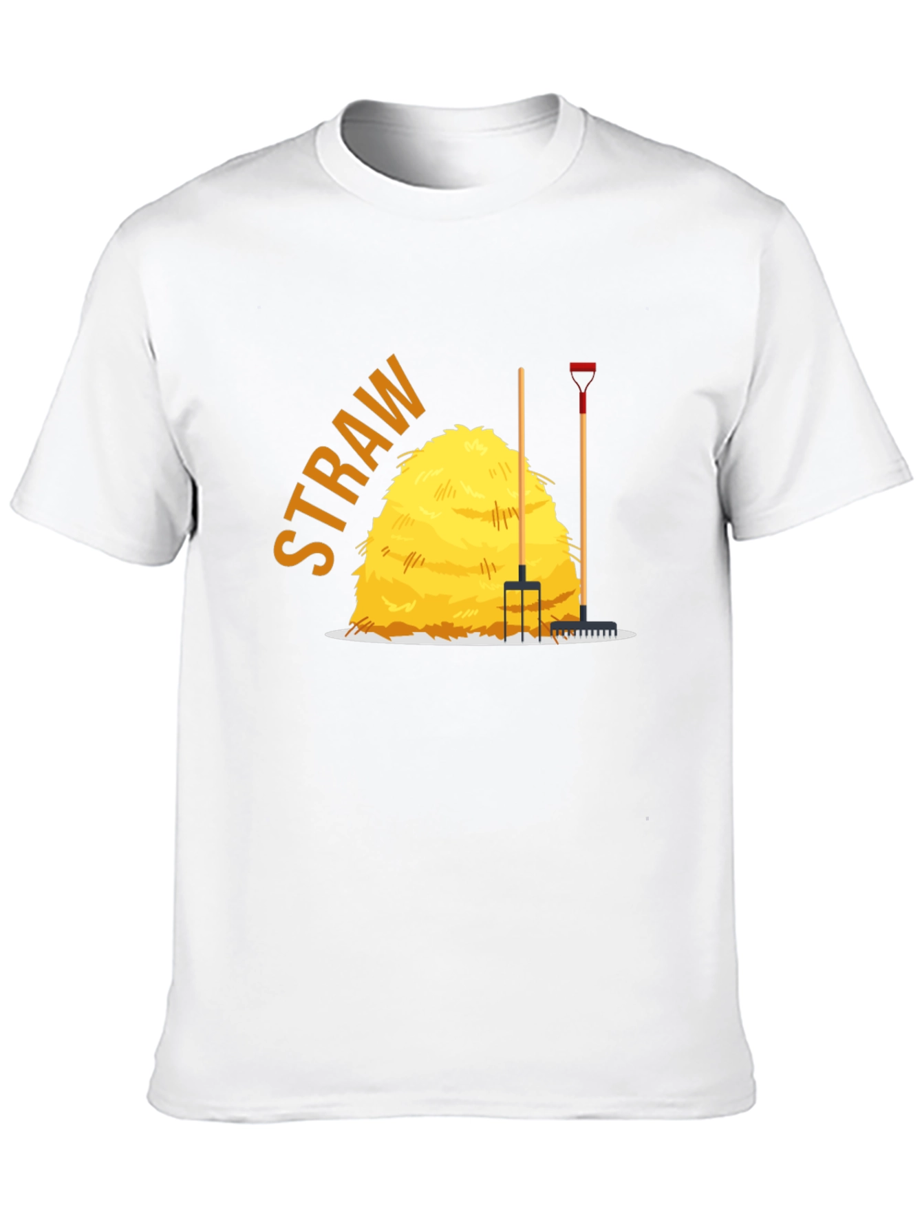 Mens Straw Bale Graphic Tee - Black Cotton