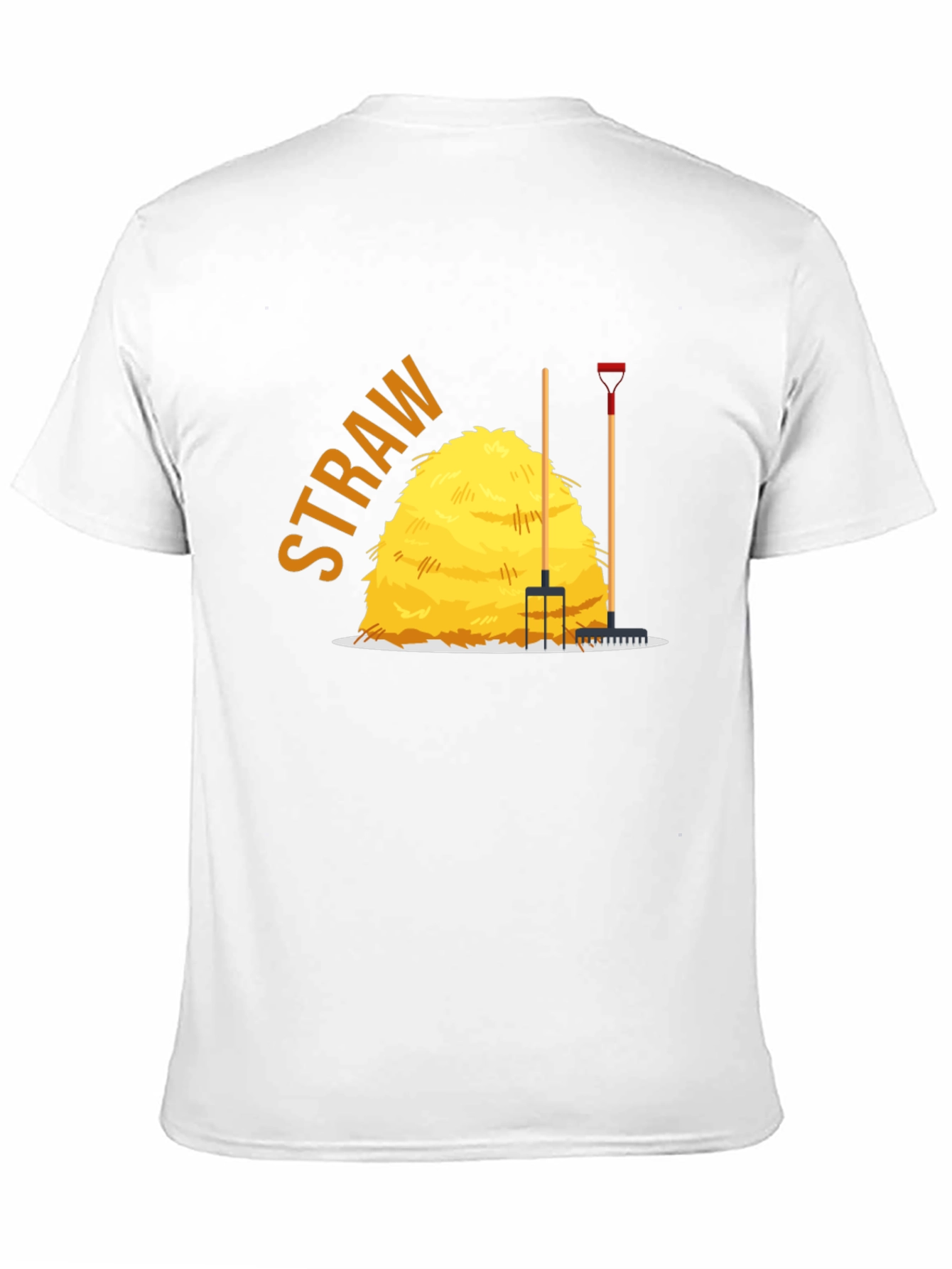 Mens Straw Bale Graphic Tee - Black Cotton