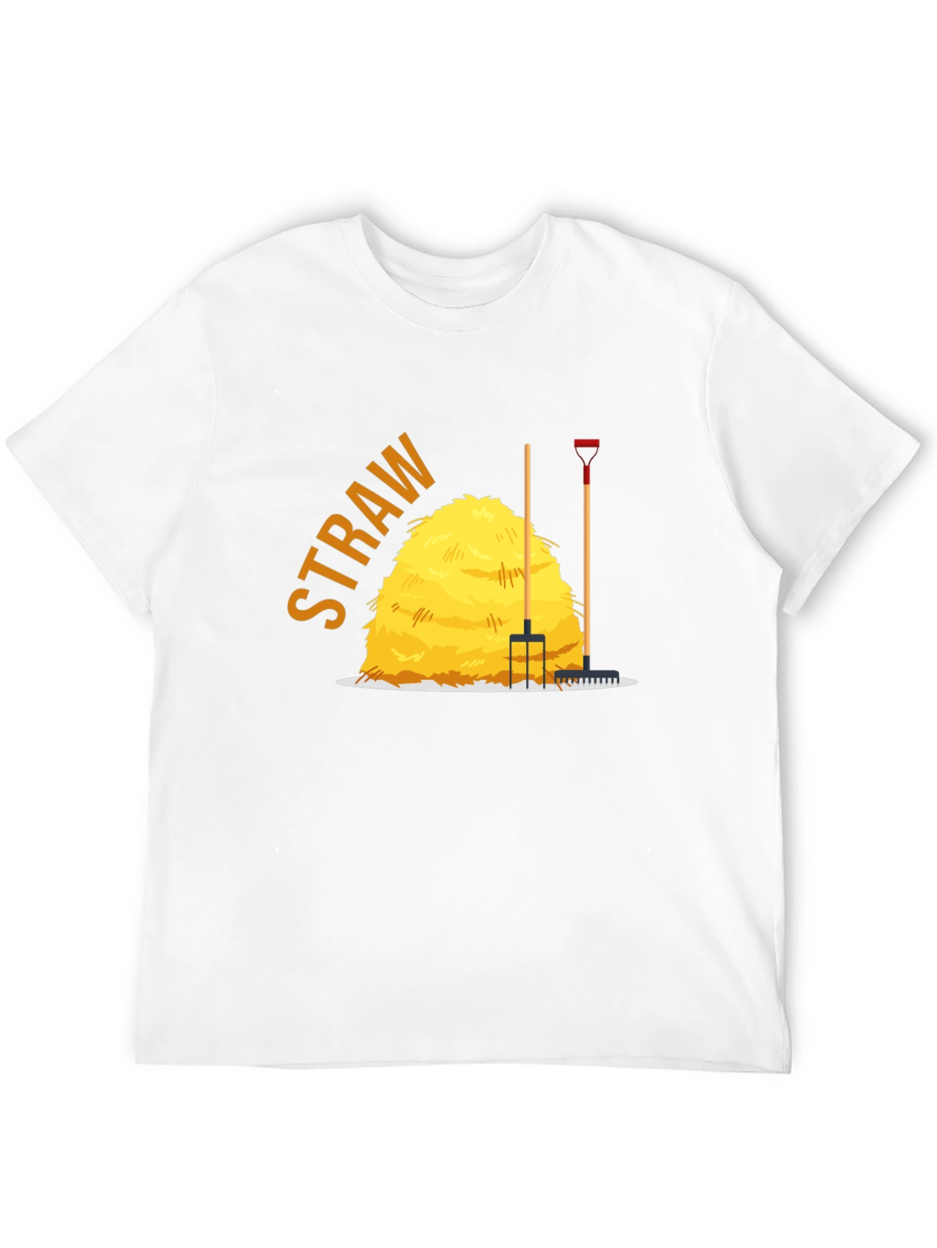 Mens Straw Bale Graphic Tee - Black Cotton