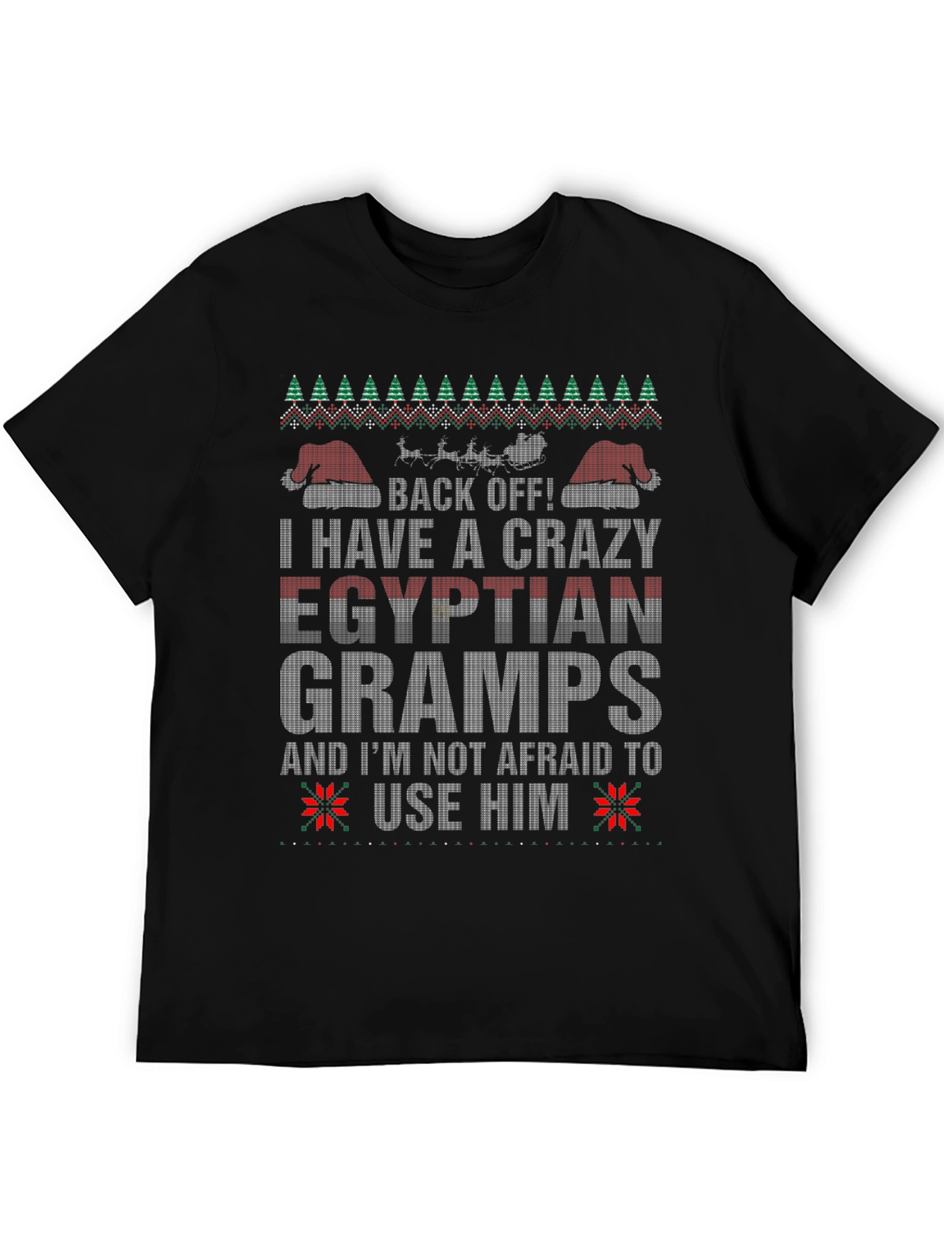 Crazy Egyptian Gramps Ugly Christmas T-Shirt