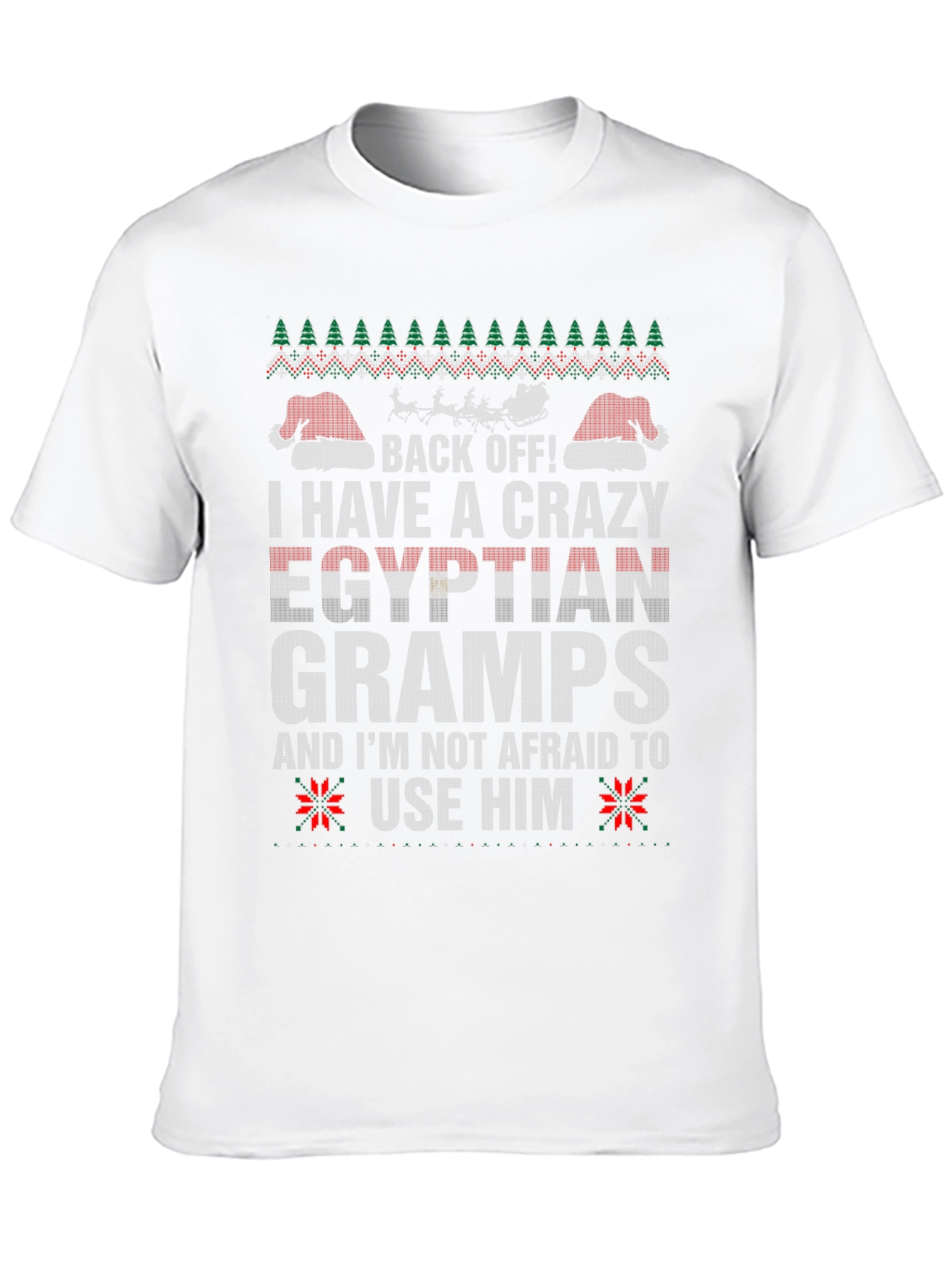 Crazy Egyptian Gramps Ugly Christmas T-Shirt