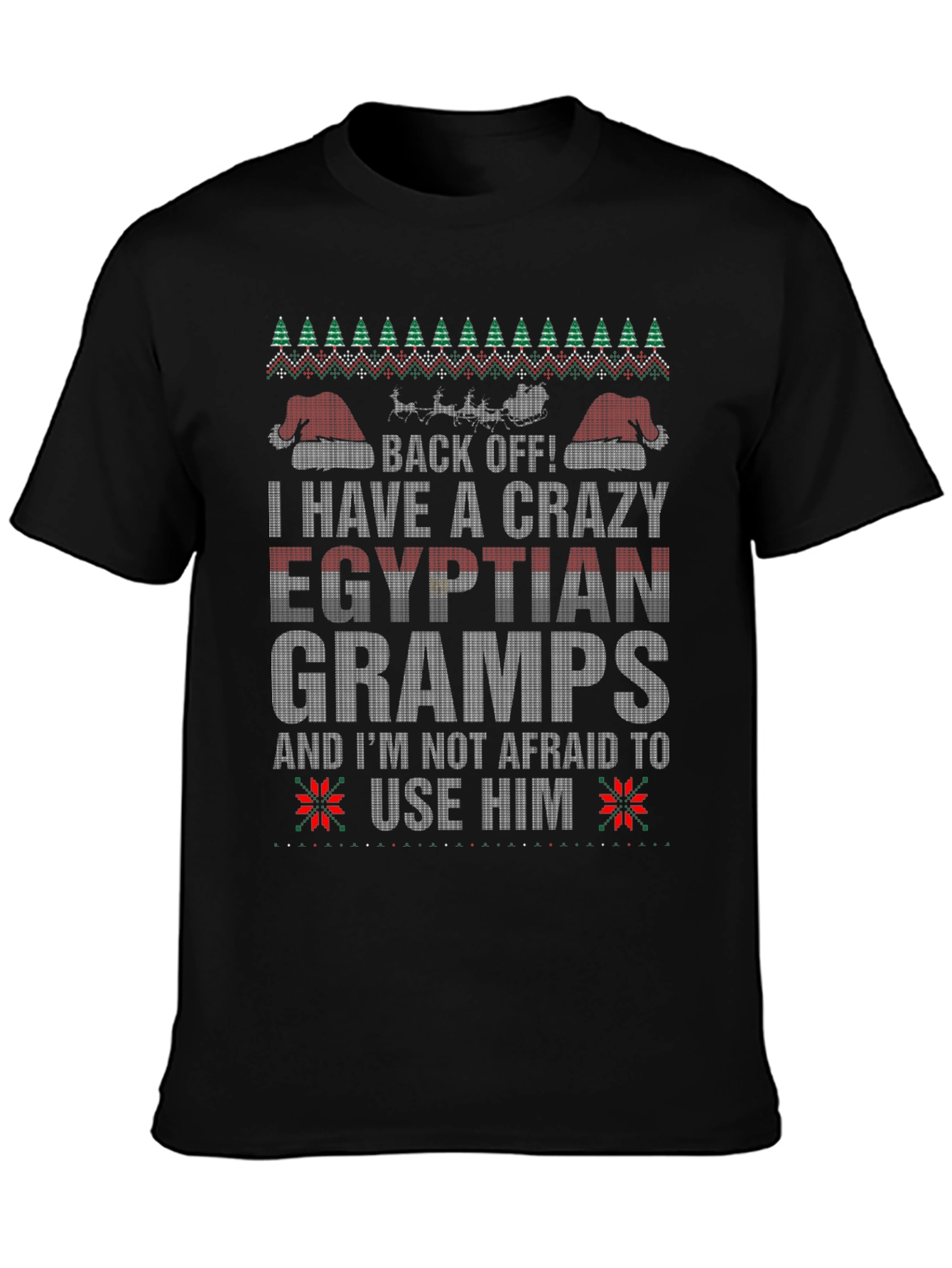 Crazy Egyptian Gramps Ugly Christmas T-Shirt