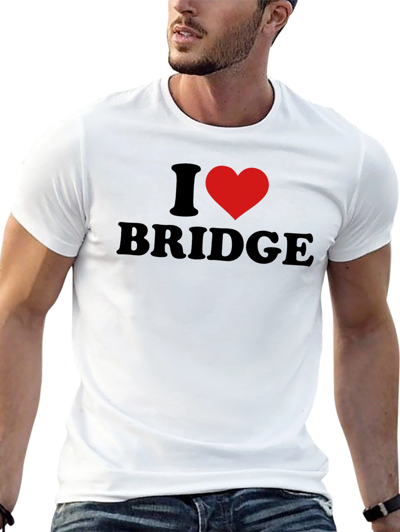 I Heart Bridge T-Shirt - Black Cotton Tee