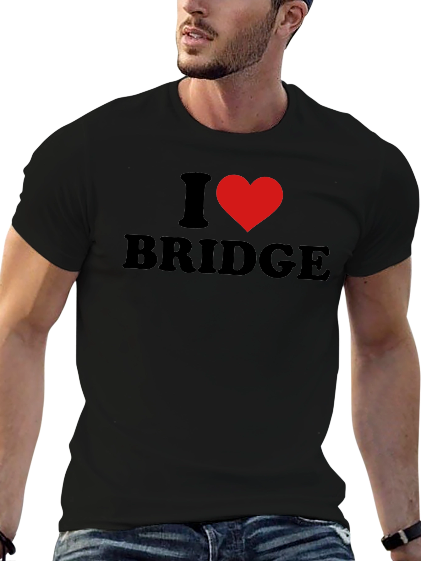 I Heart Bridge T-Shirt - Black Cotton Tee