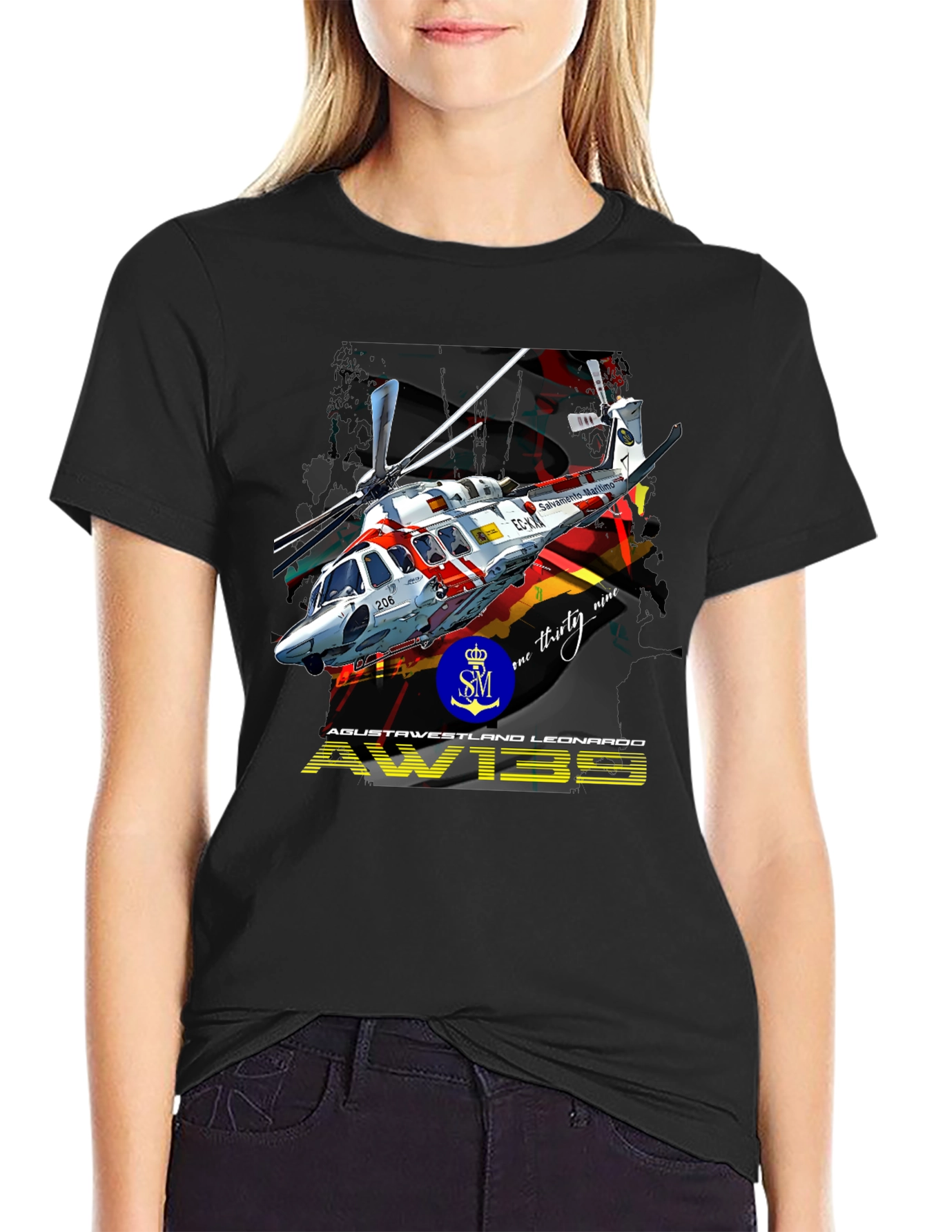 AW139 Helicopter Graphic T-Shirt