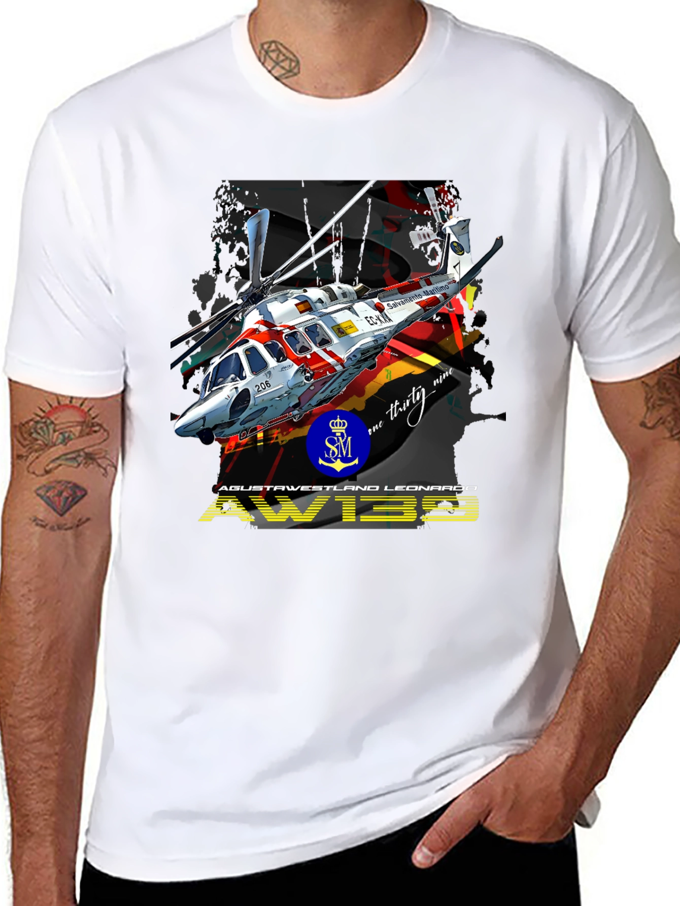 AW139 Helicopter Graphic T-Shirt