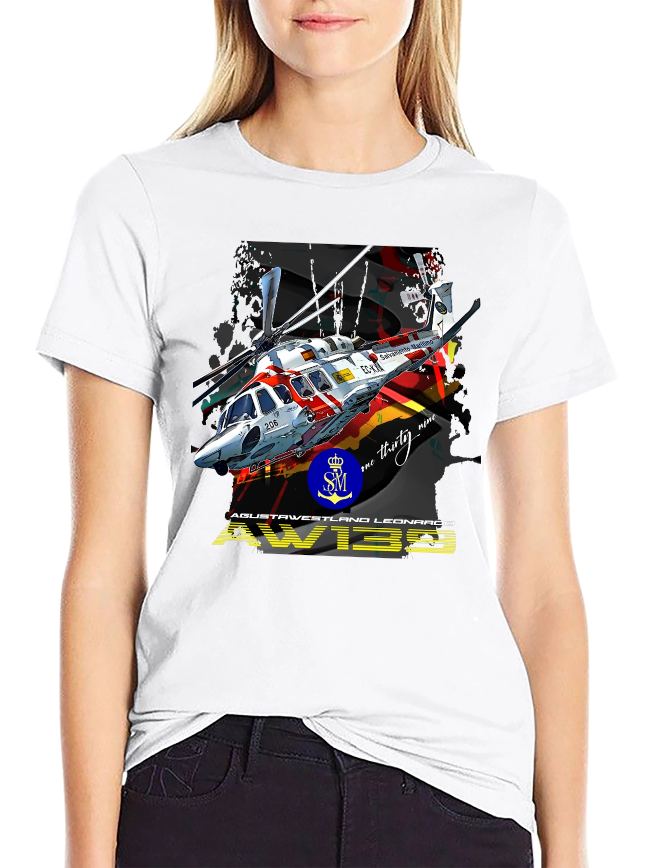 AW139 Helicopter Graphic T-Shirt