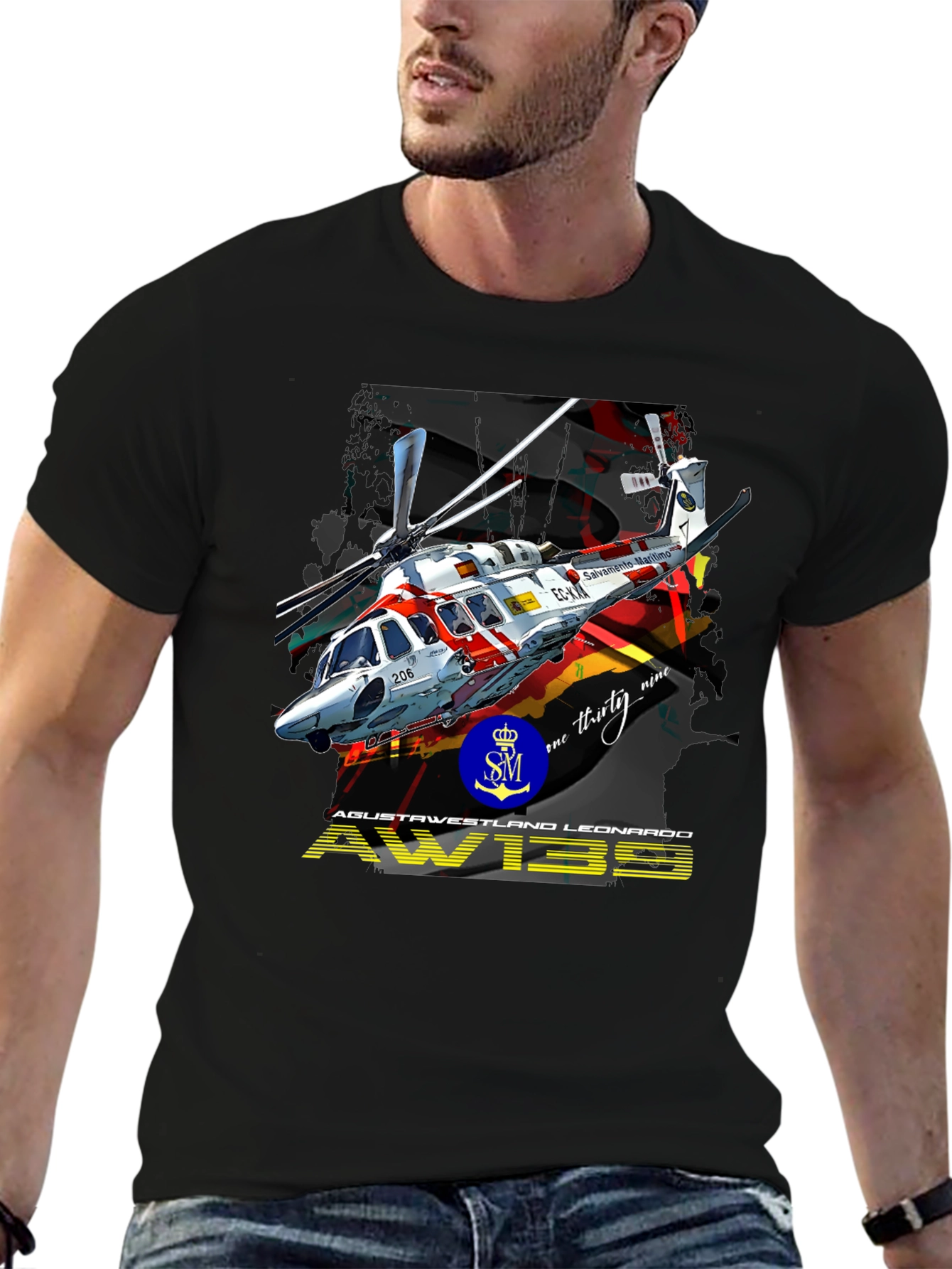 AW139 Helicopter Graphic T-Shirt