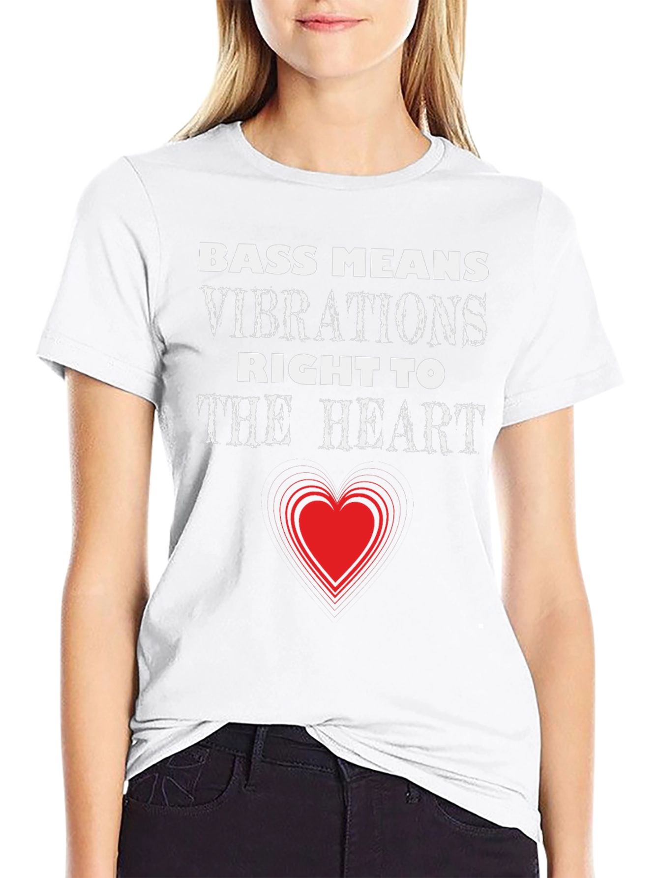 Bass Means Vibrations Heart T-Shirt