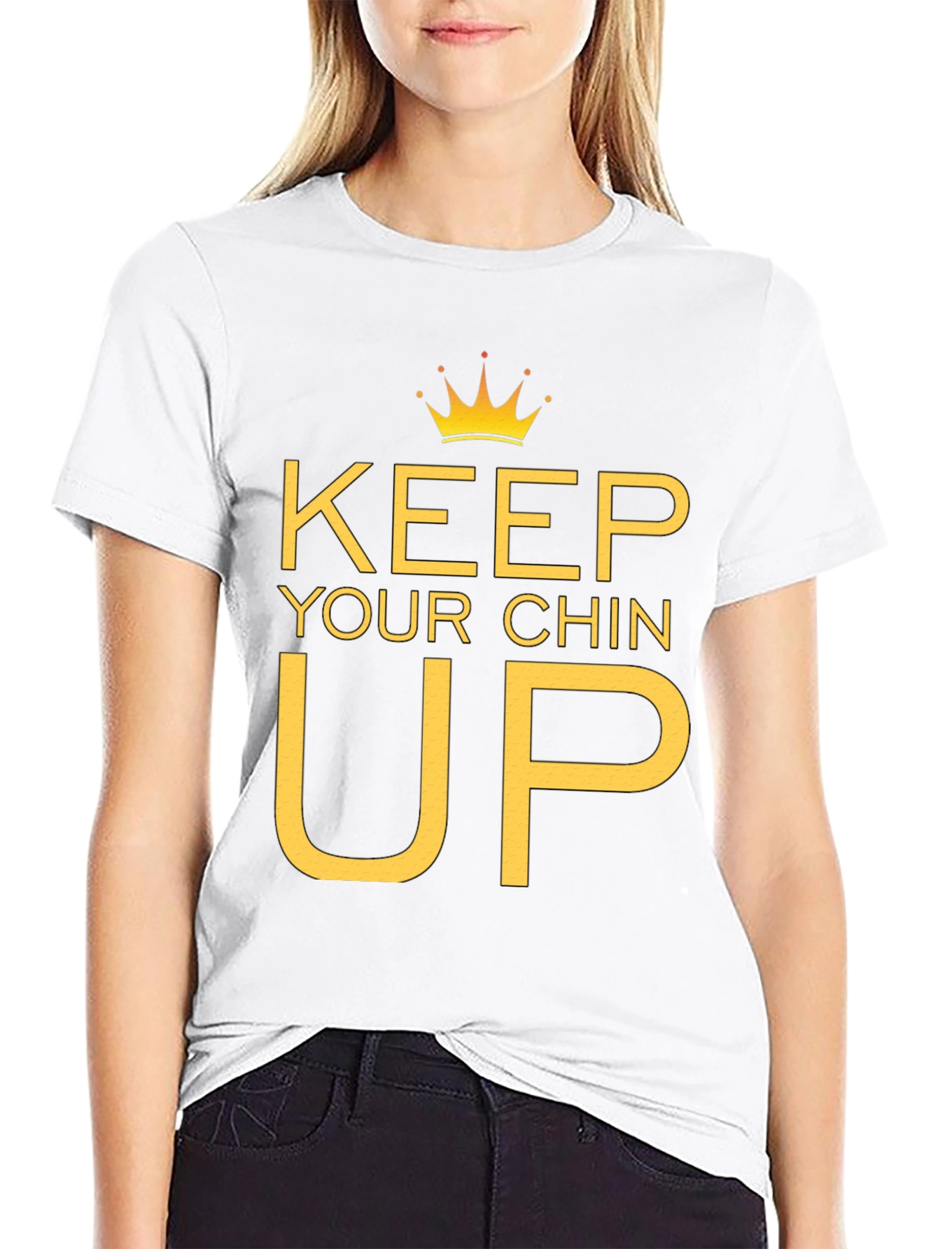 Keep Your Chin Up Graphic Tee - Black