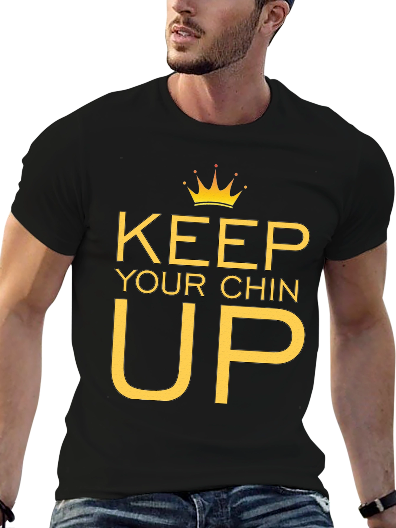 Keep Your Chin Up Graphic Tee - Black