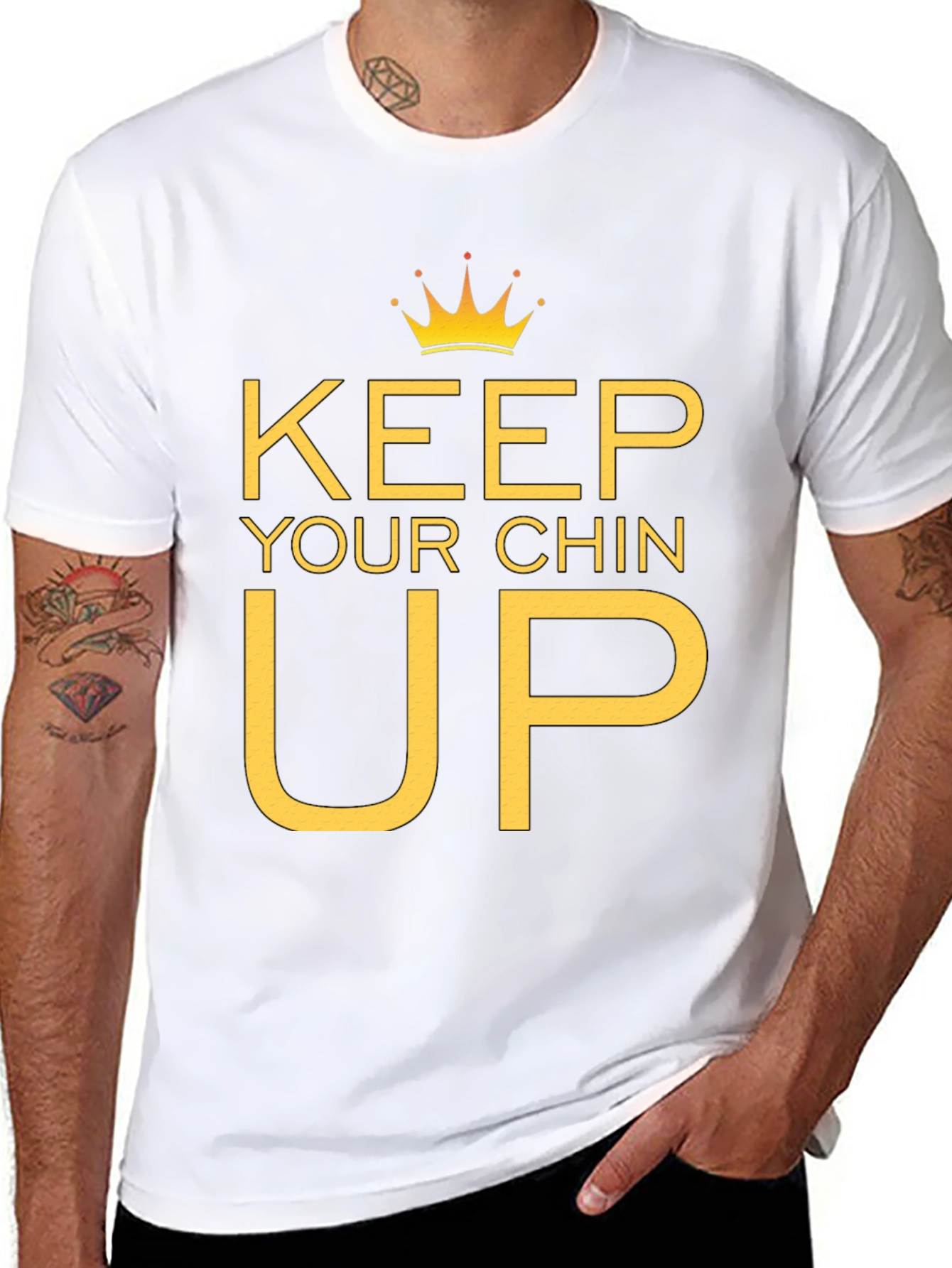 Keep Your Chin Up Graphic Tee - Black