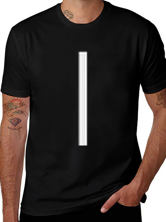 Minimalist Line Graphic Tee - Casual Black T-Shirt