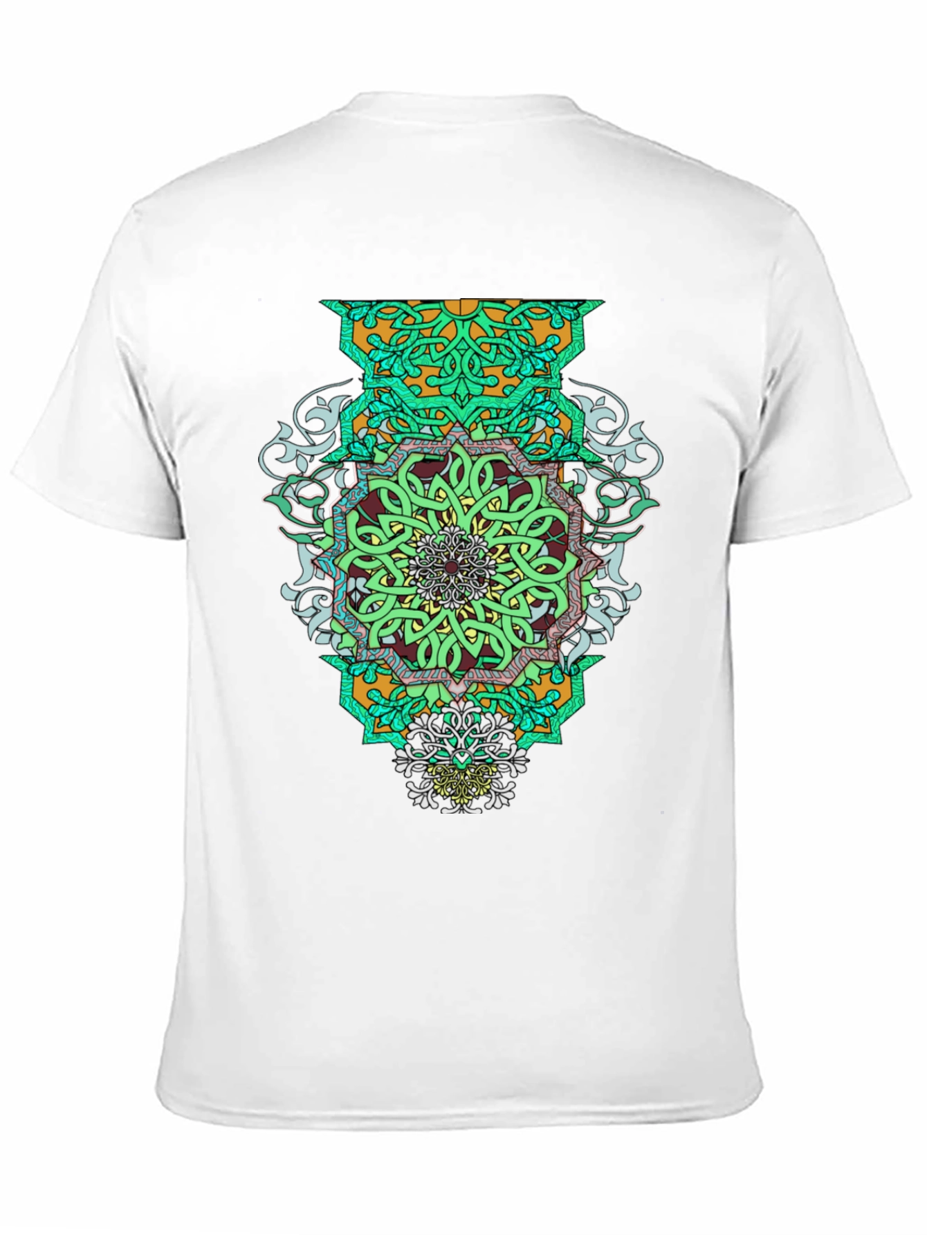 Geometric Mandala Graphic Tee - Stylish Mens Black T-Shirt