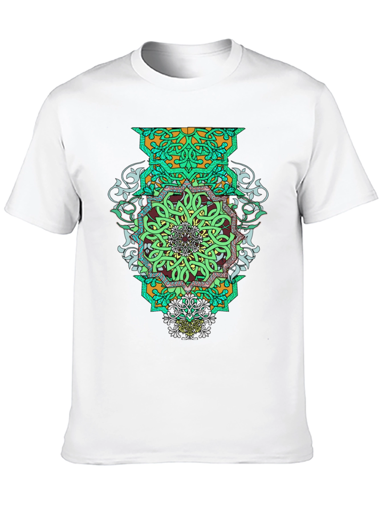 Geometric Mandala Graphic Tee - Stylish Mens Black T-Shirt
