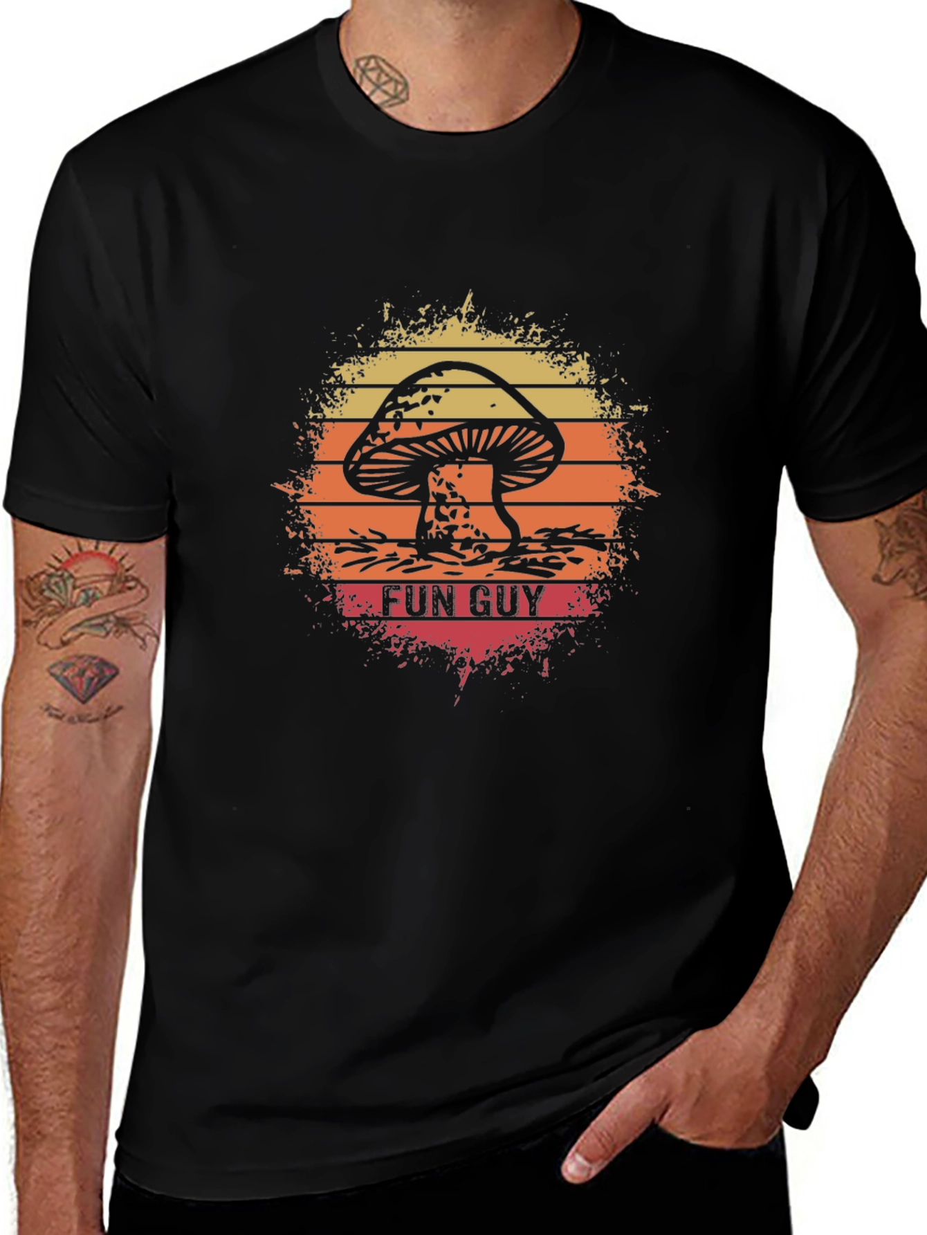 Fun Guy Mushroom Graphic T-Shirt - Retro Style