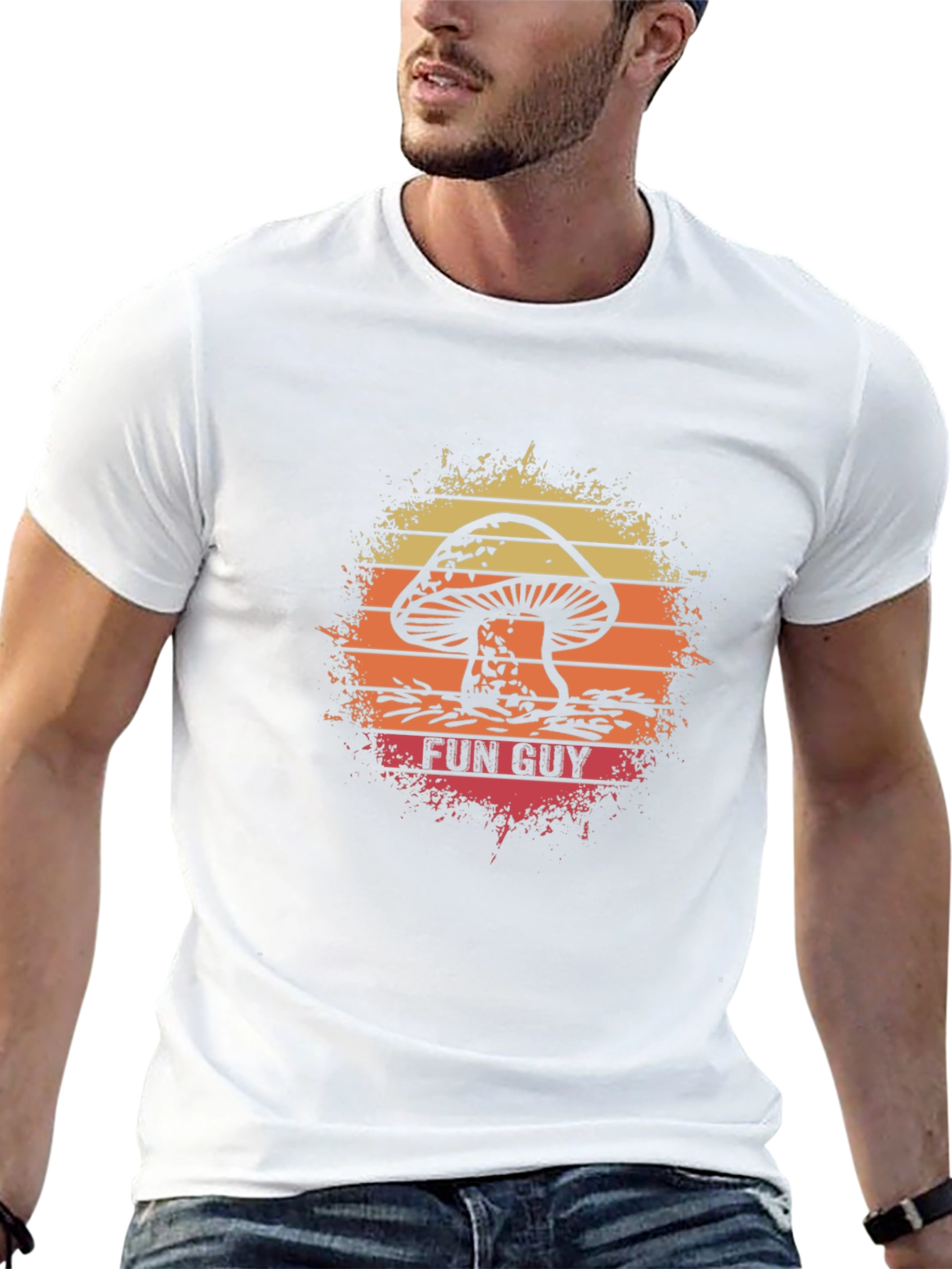 Fun Guy Mushroom Graphic T-Shirt - Retro Style