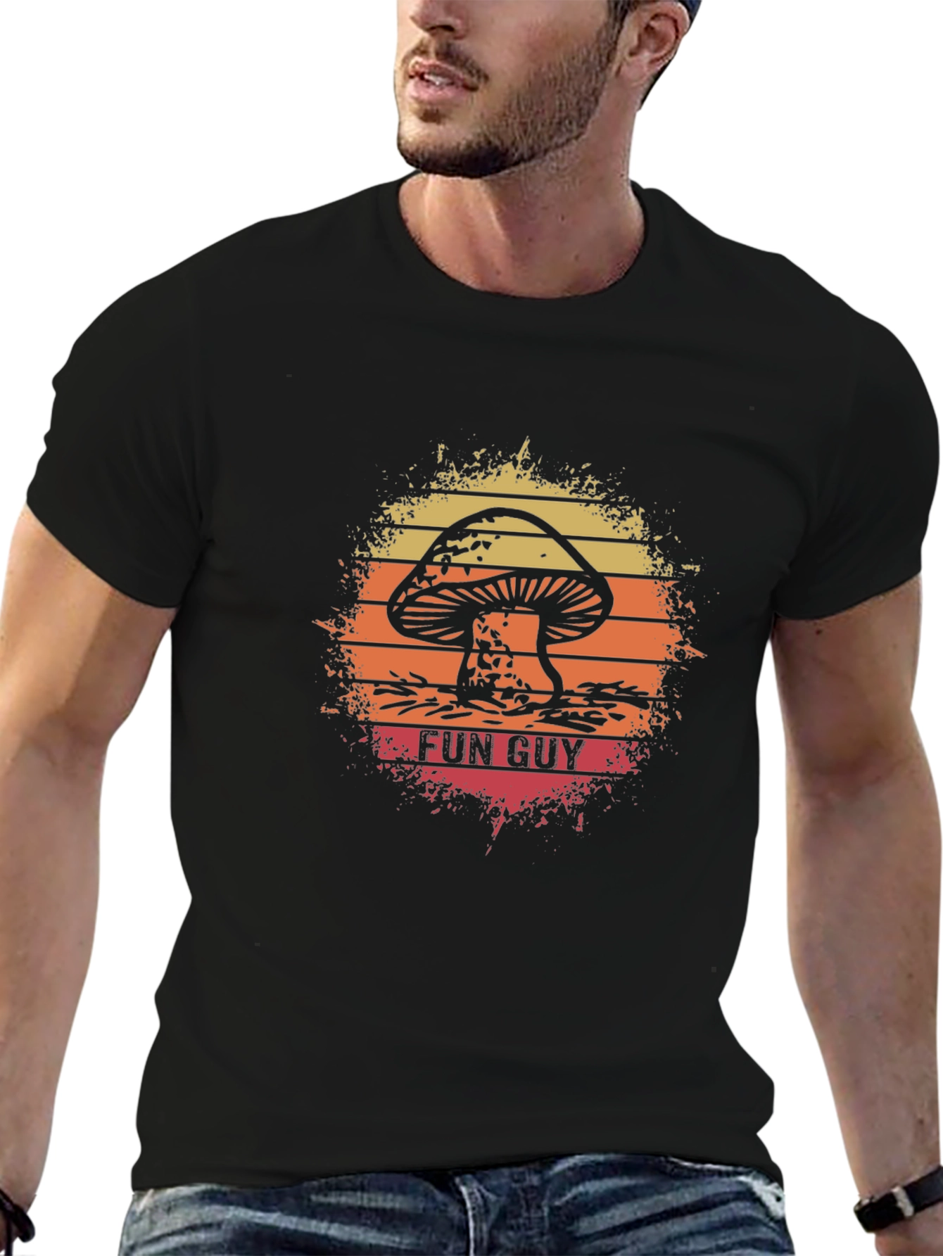 Fun Guy Mushroom Graphic T-Shirt - Retro Style