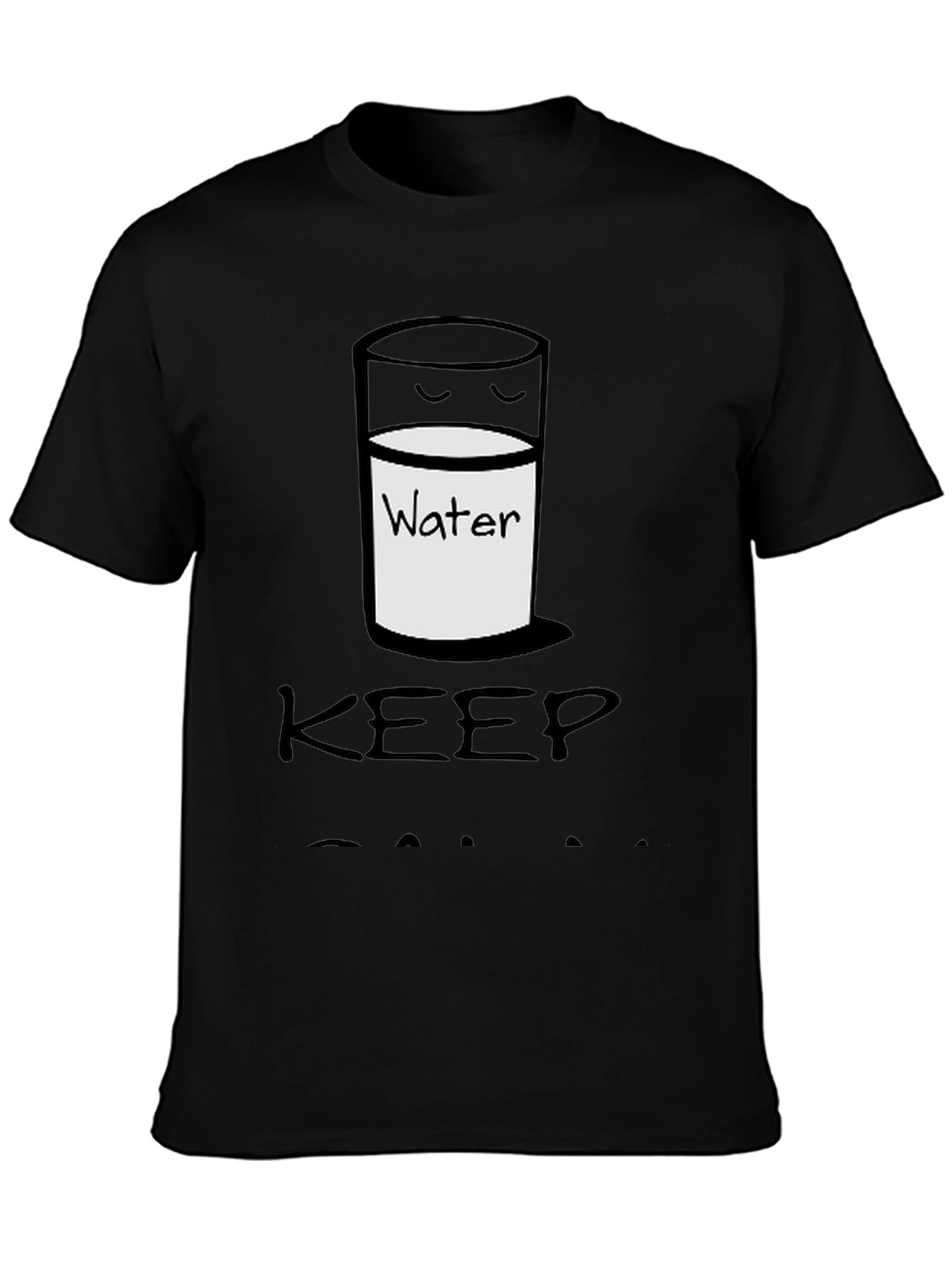 Keep Calm Drink Water Black Graphic Tee