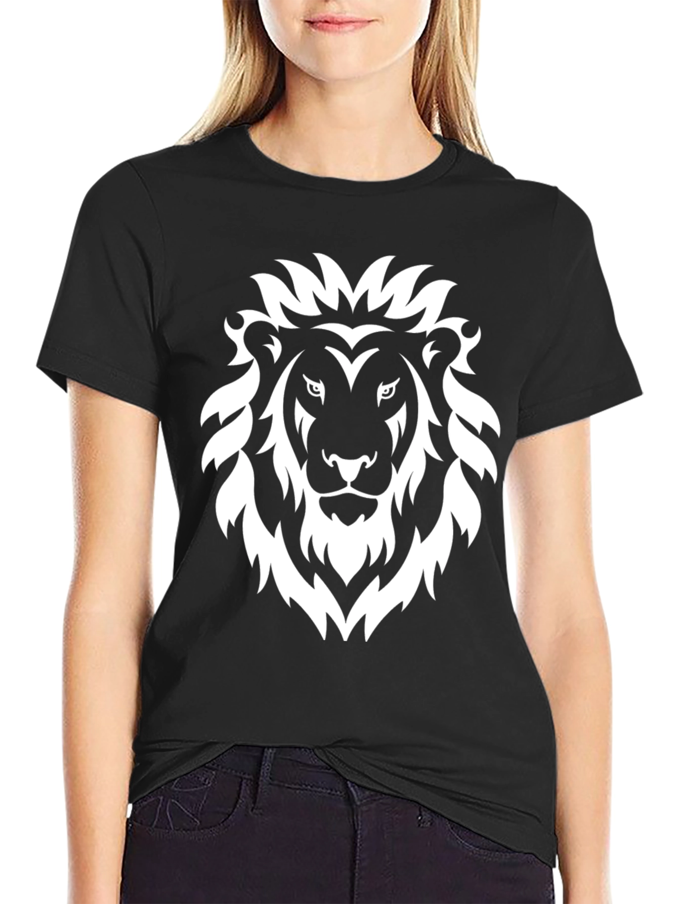Lion Graphic Tee - Bold Black T-Shirt