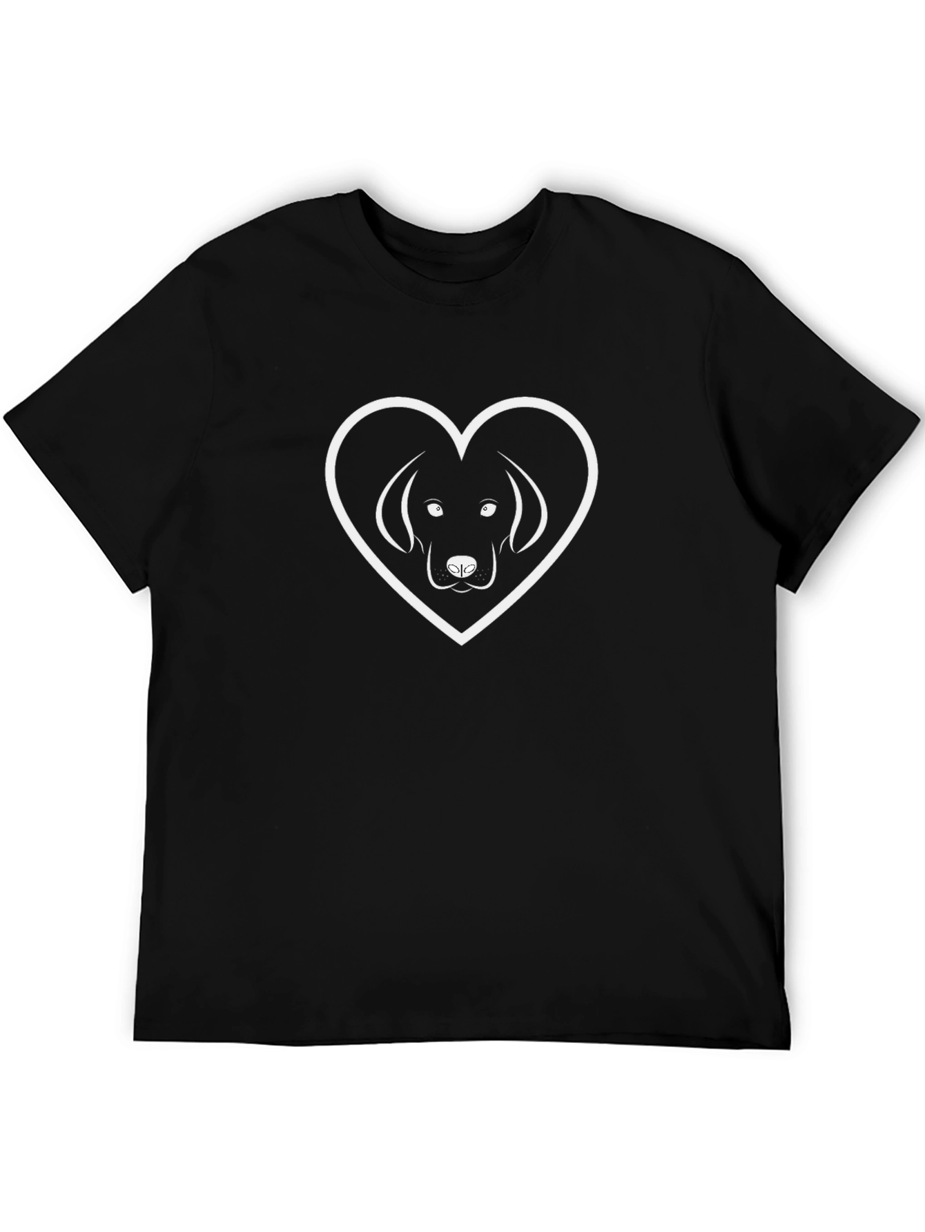 Dog Lover Heart Tee - Stylish Black T-Shirt