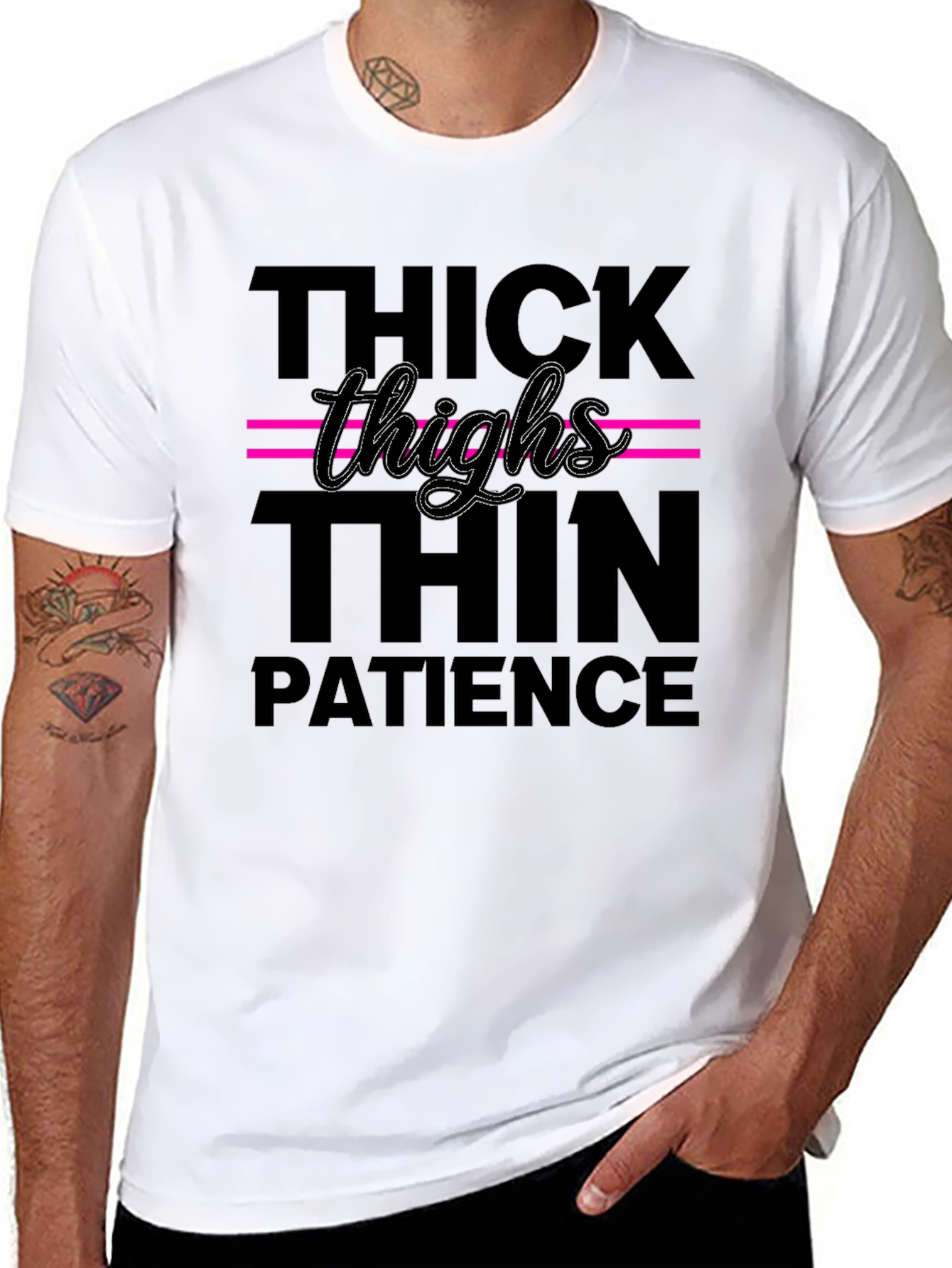 Thick Thighs Thin Patience Graphic Tee - Trendy Style