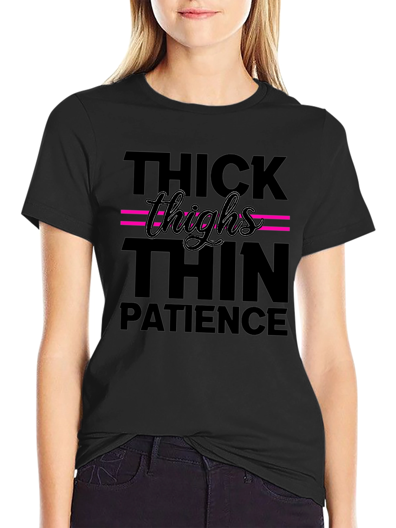 Thick Thighs Thin Patience Graphic Tee - Trendy Style