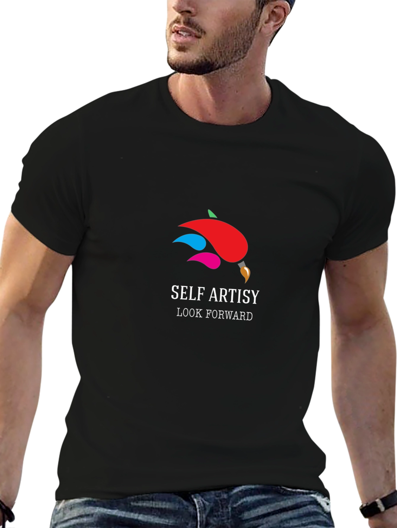 Self Artsy Black T-Shirt