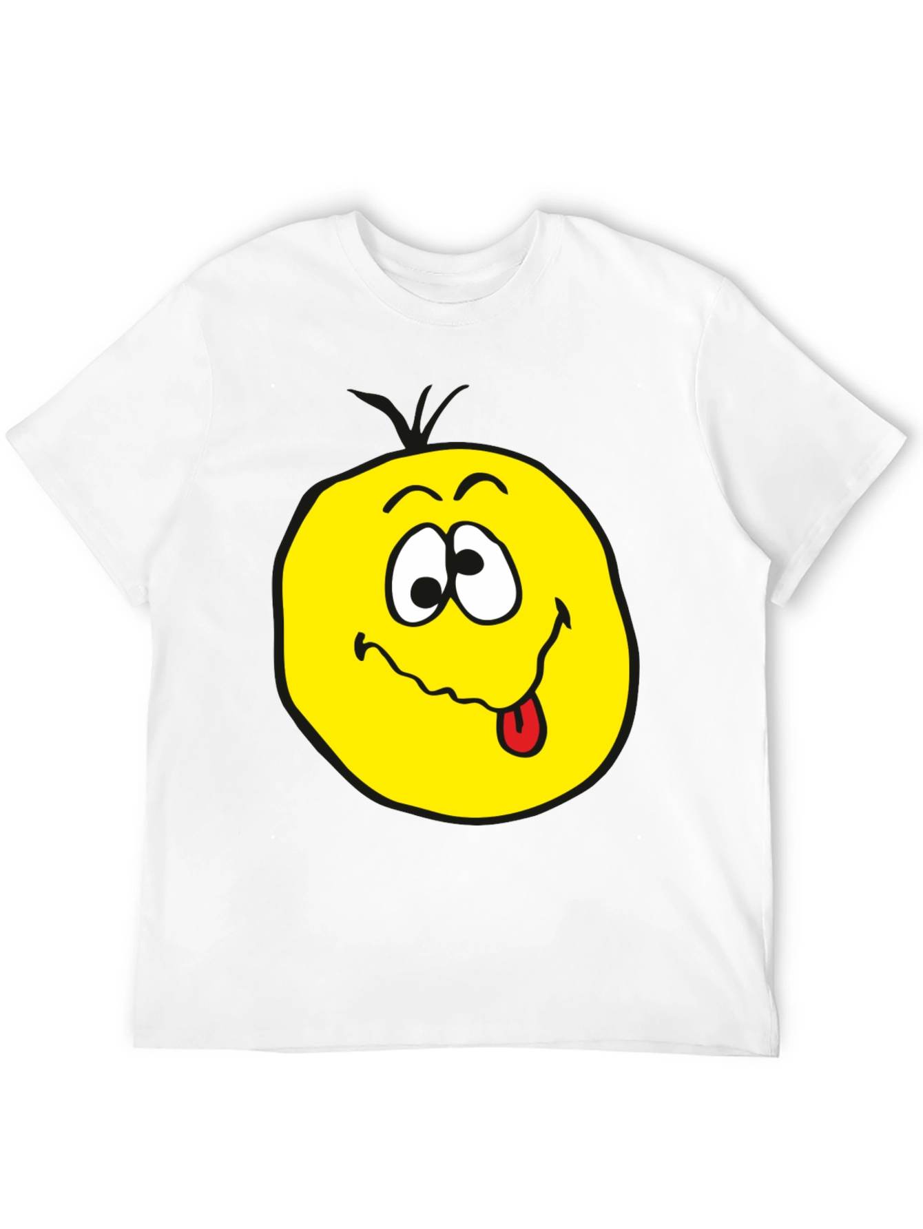 Funny Face Black T-Shirt Smiling Tongue Emoji
