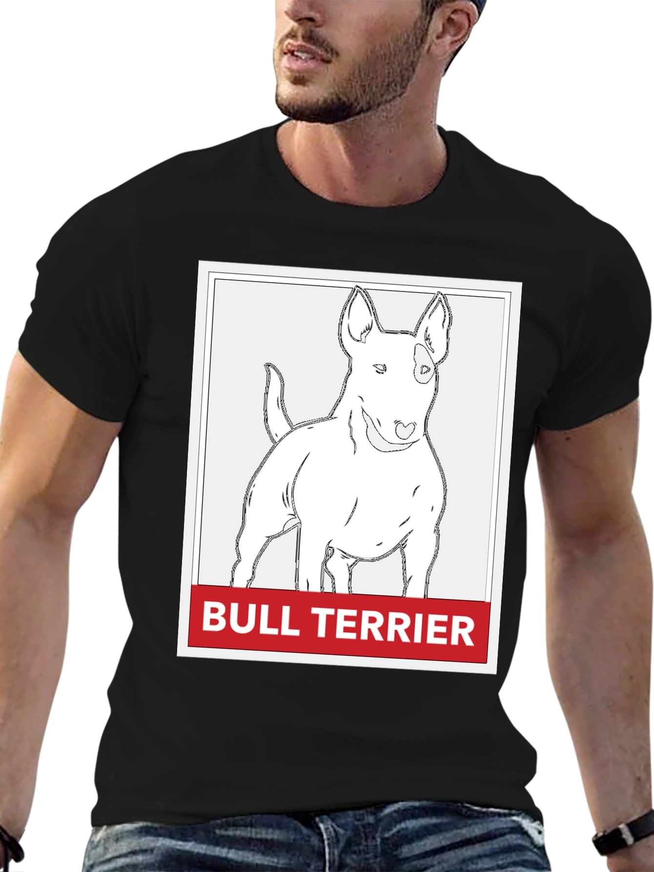 Bull Terrier Graphic T-Shirt - Casual Black Tee
