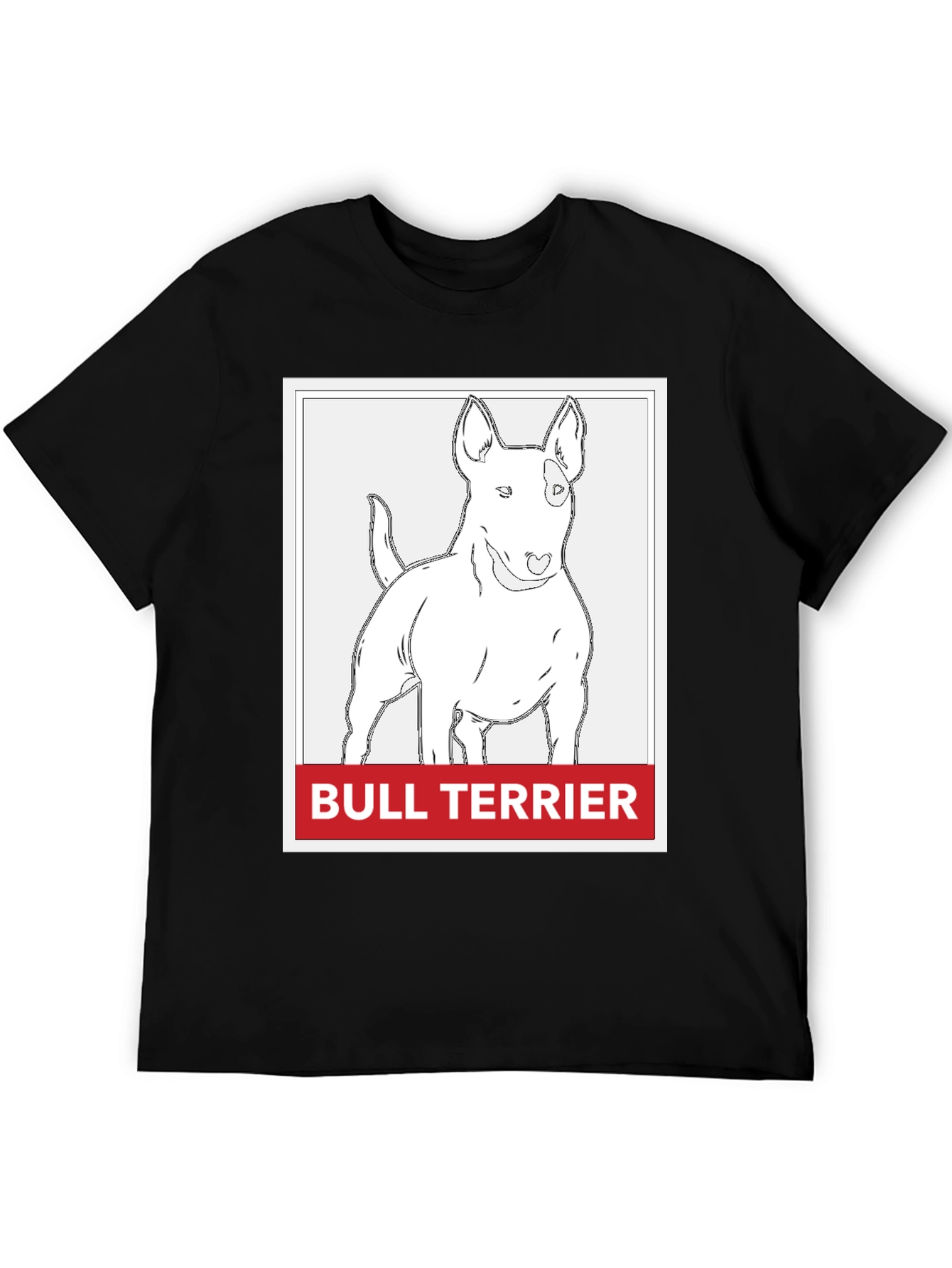 Bull Terrier Graphic T-Shirt - Casual Black Tee