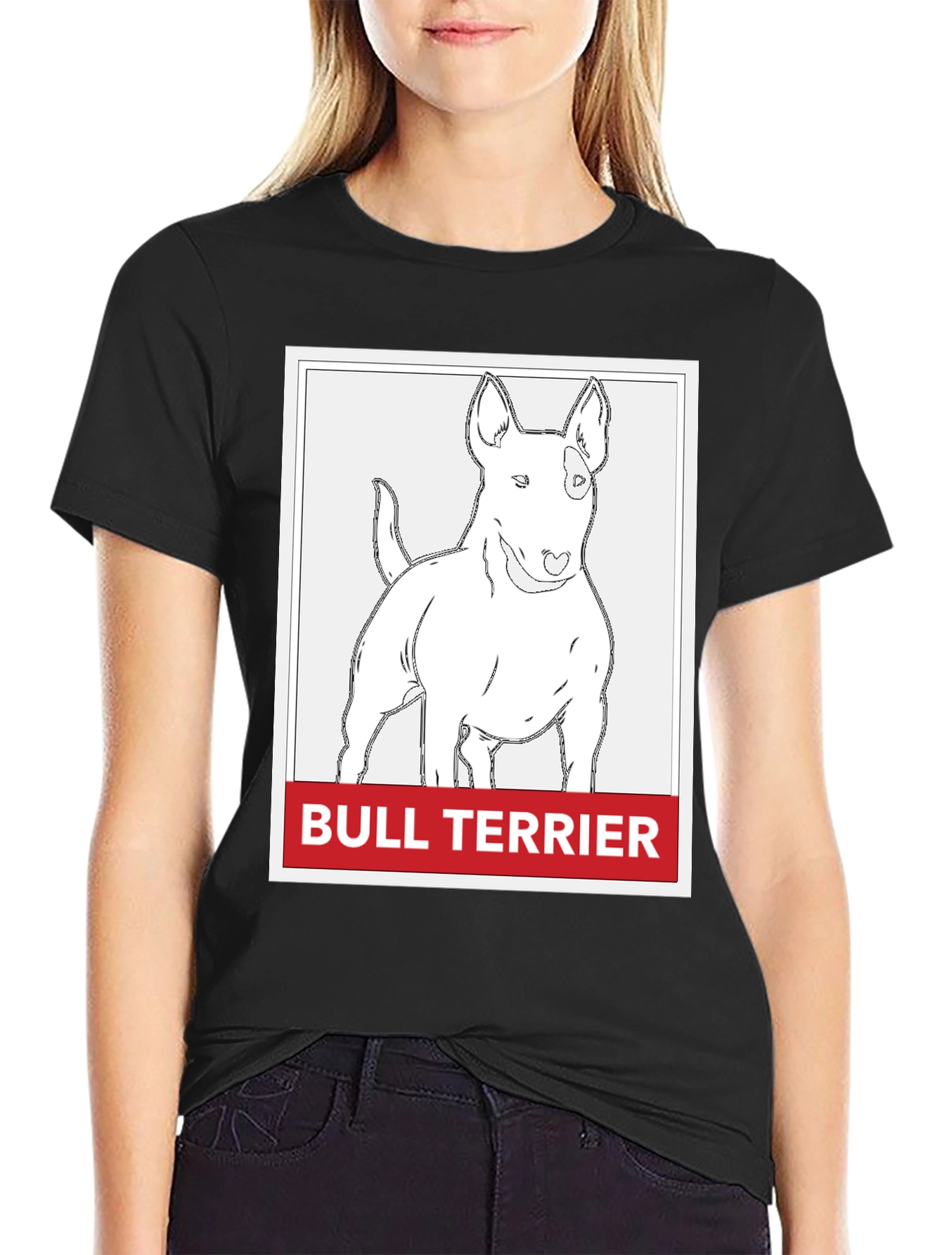 Bull Terrier Graphic T-Shirt - Casual Black Tee